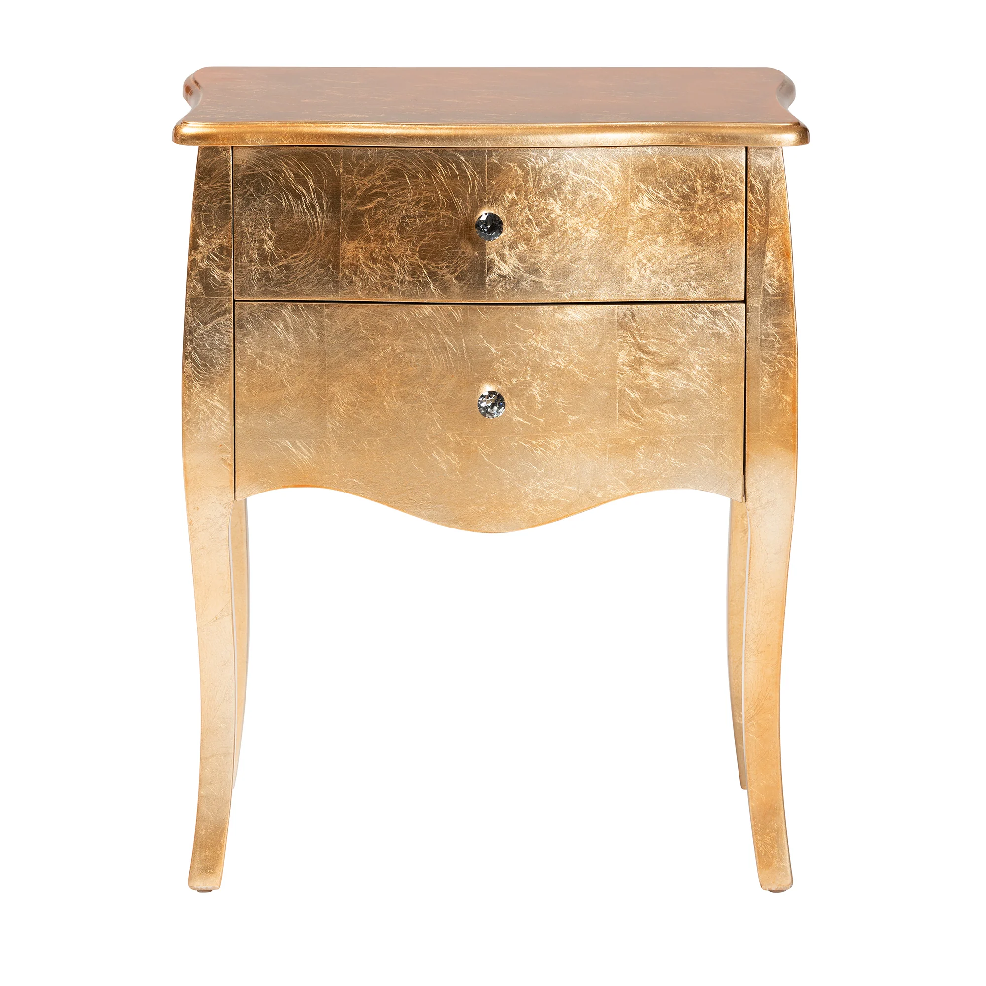 Baxton Studio Patrice Classic and Traditional Gold Finished Wood 2-Drawer End Table - Image 4