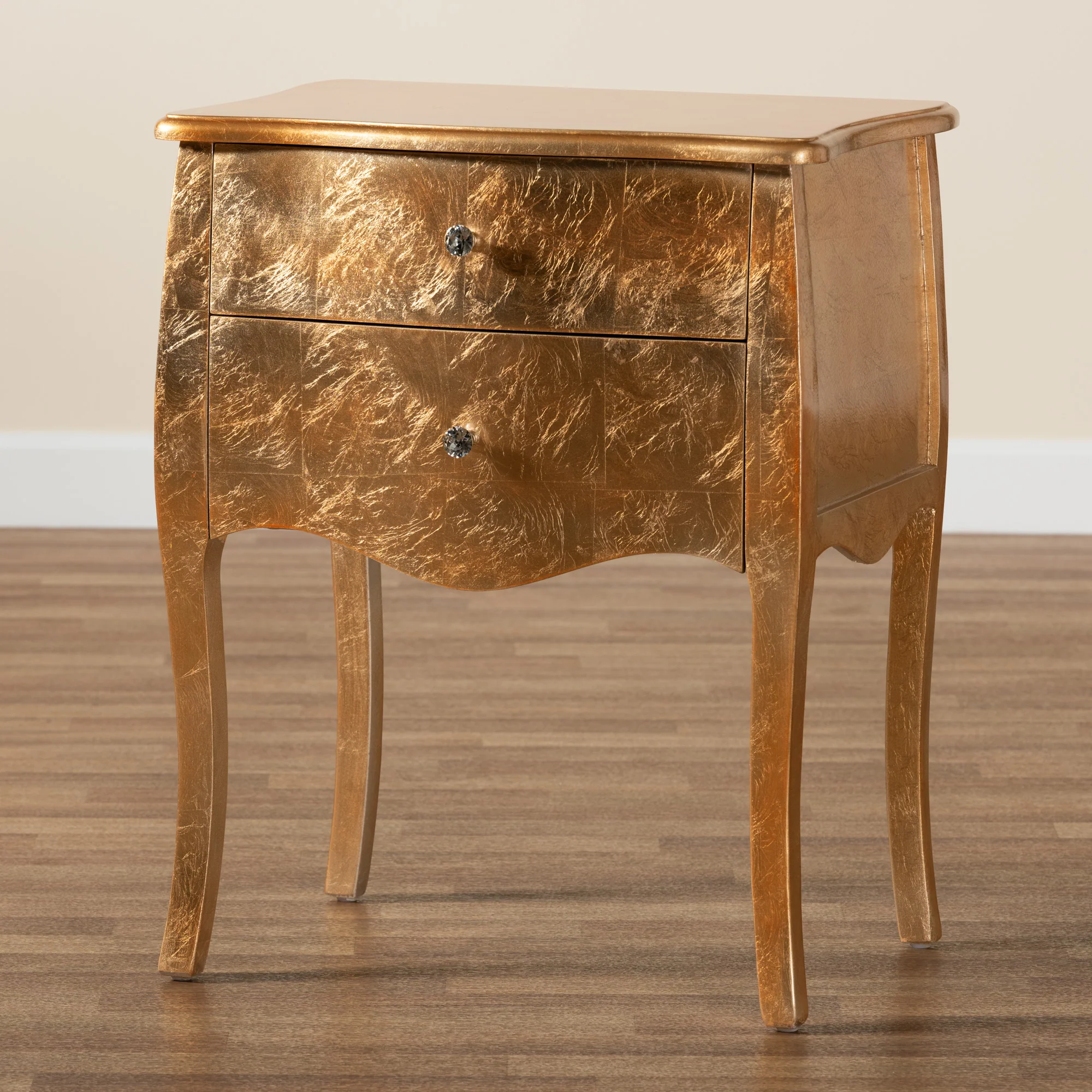 Baxton Studio Patrice Classic and Traditional Gold Finished Wood 2-Drawer End Table - Image 9