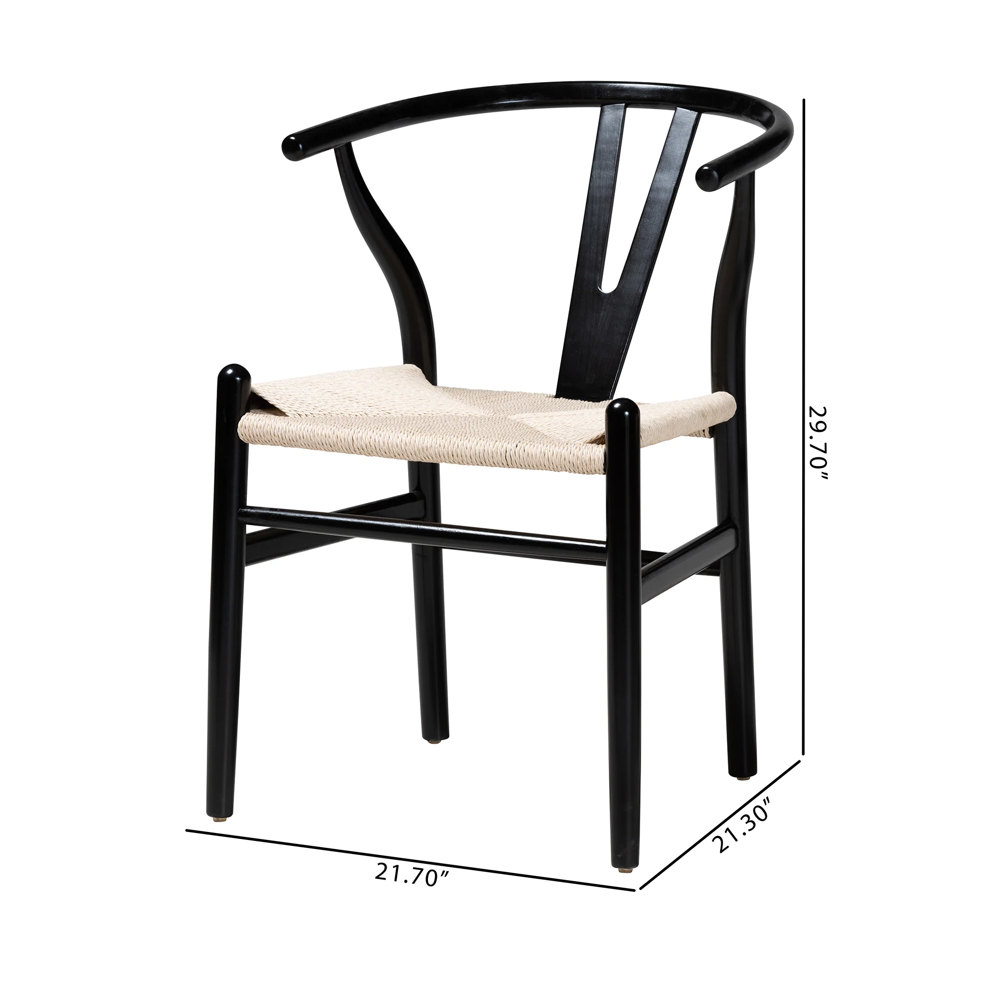 Baxton Studio Paxton Modern Black Finished Wood 2-Piece Dining Chair Set - Image 8
