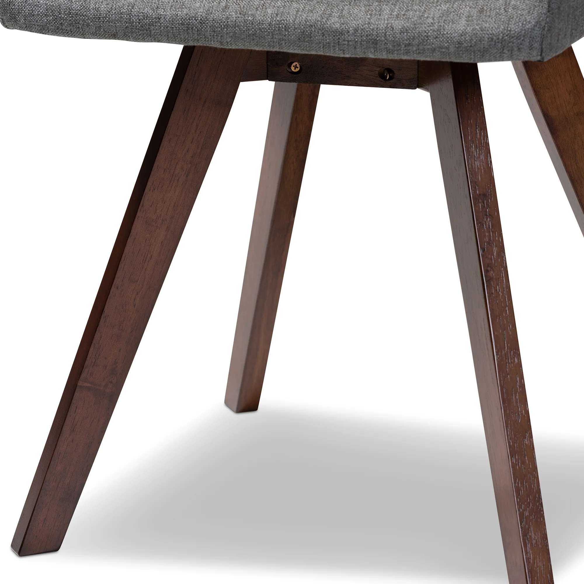 Baxton Studio Pernille Modern Transitional Grey Fabric Upholstered Walnut Finished 4-Piece Wood Dining Chair Set Set - Image 4