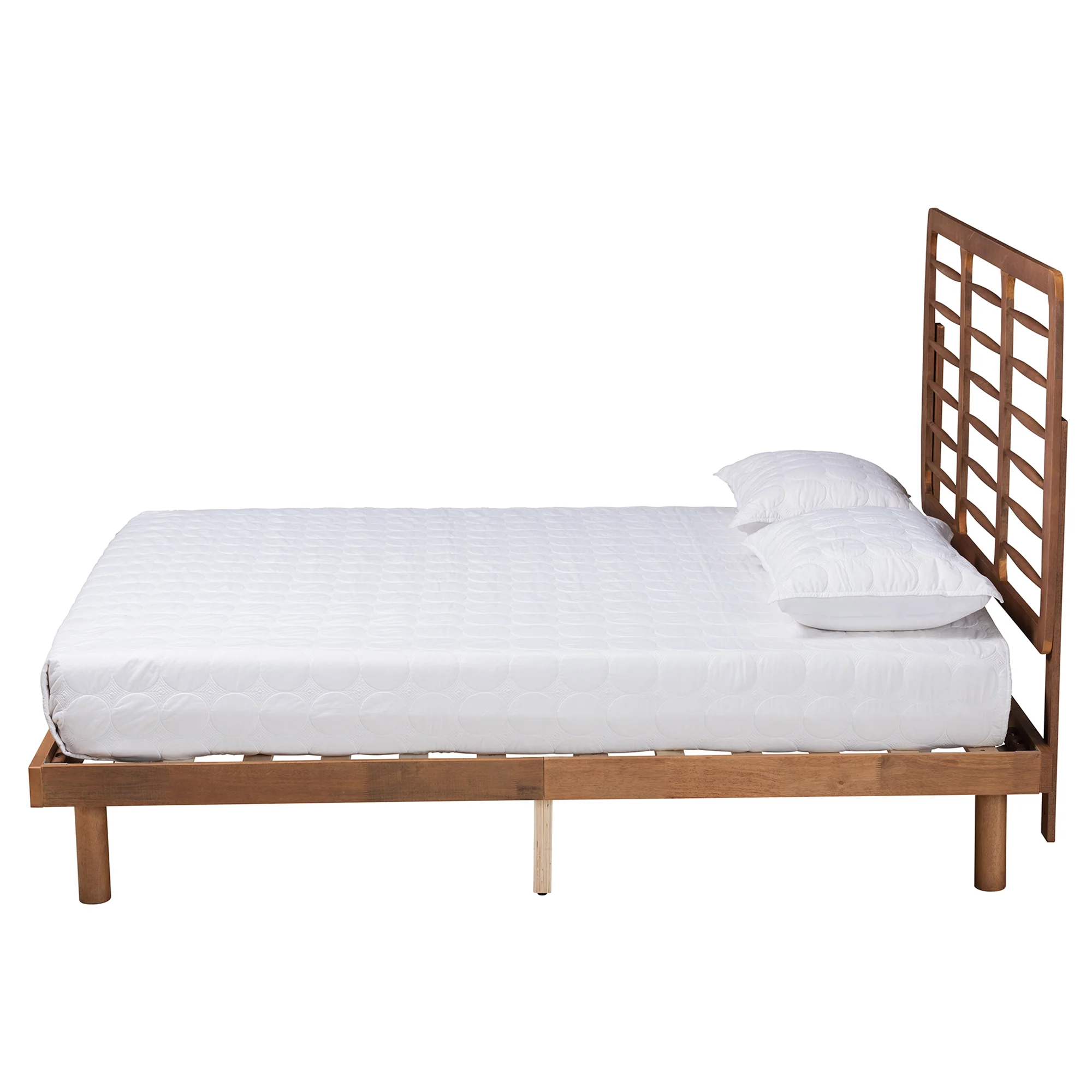 Baxton Studio Petra Mid-Century Modern Ash Walnut Finished Wood Full Size Platform Bed - Image 3