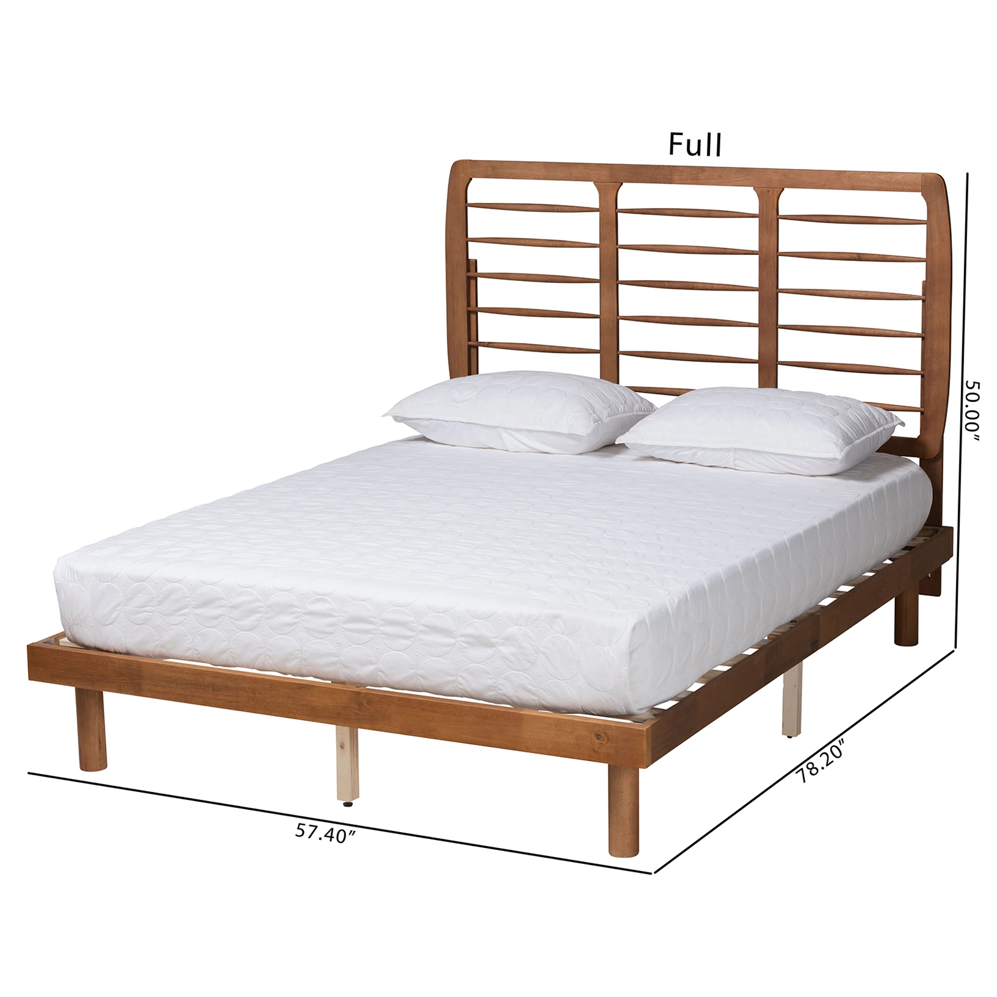 Baxton Studio Petra Mid-Century Modern Ash Walnut Finished Wood Queen Size Platform Bed - Image 10