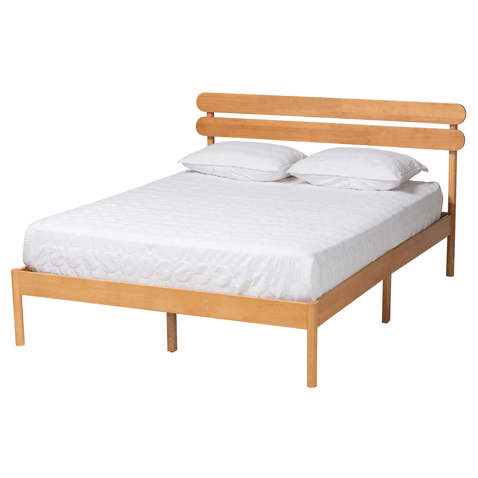Baxton Studio Quincia Japandi Sandy Brown Finished Wood Queen Size Platform Bed - Image 2
