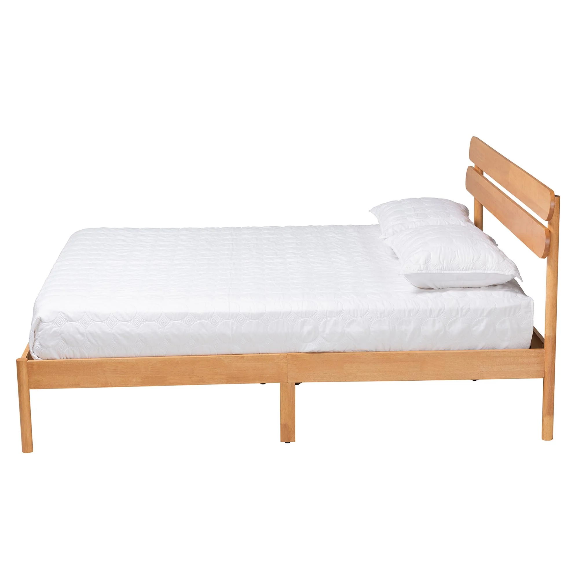 Baxton Studio Quincia Japandi Sandy Brown Finished Wood Queen Size Platform Bed - Image 3