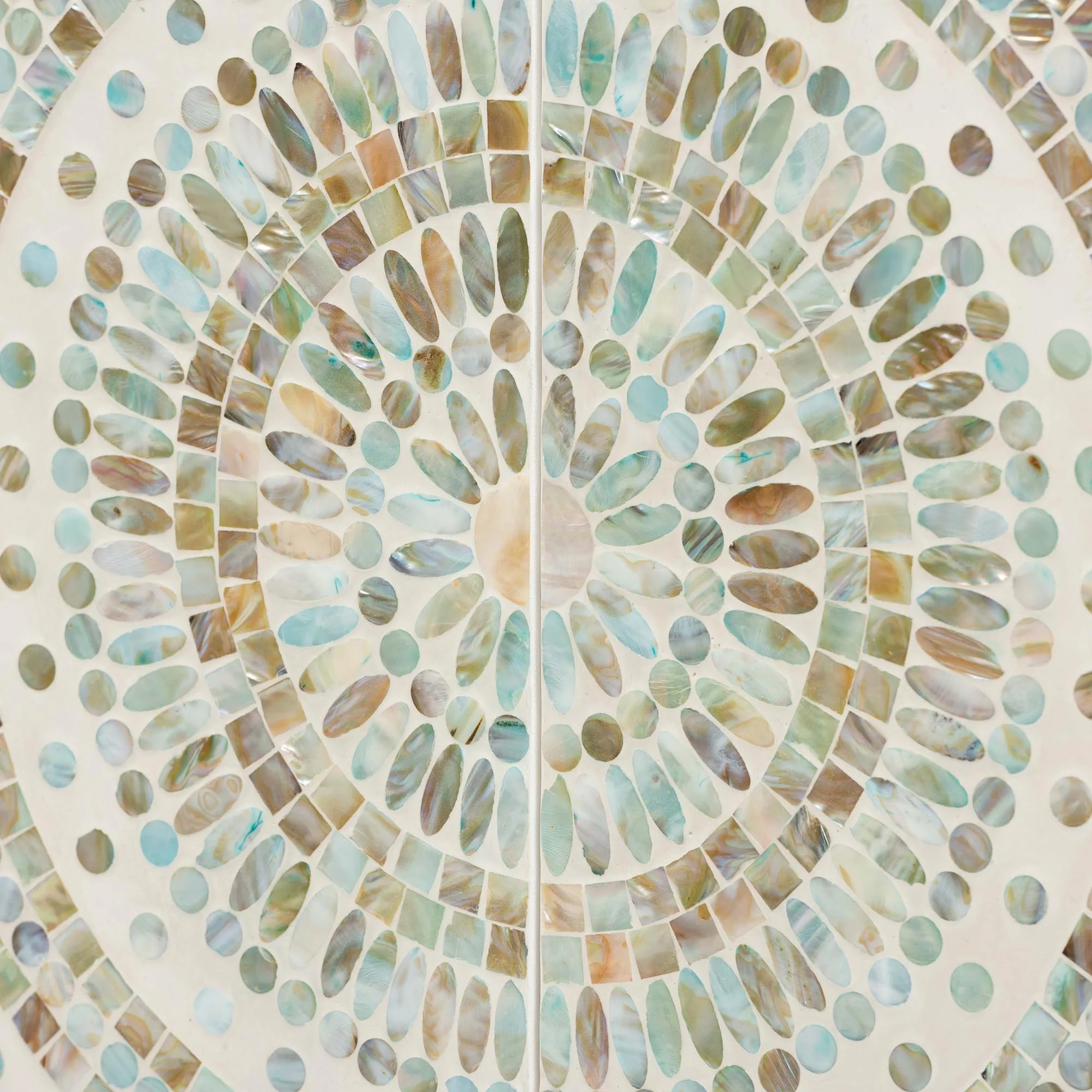 Baxton Studio Quintus Modern Bohemian Multicolor Mother of Pearl and Gold Metal Storage Cabinet - Image 6