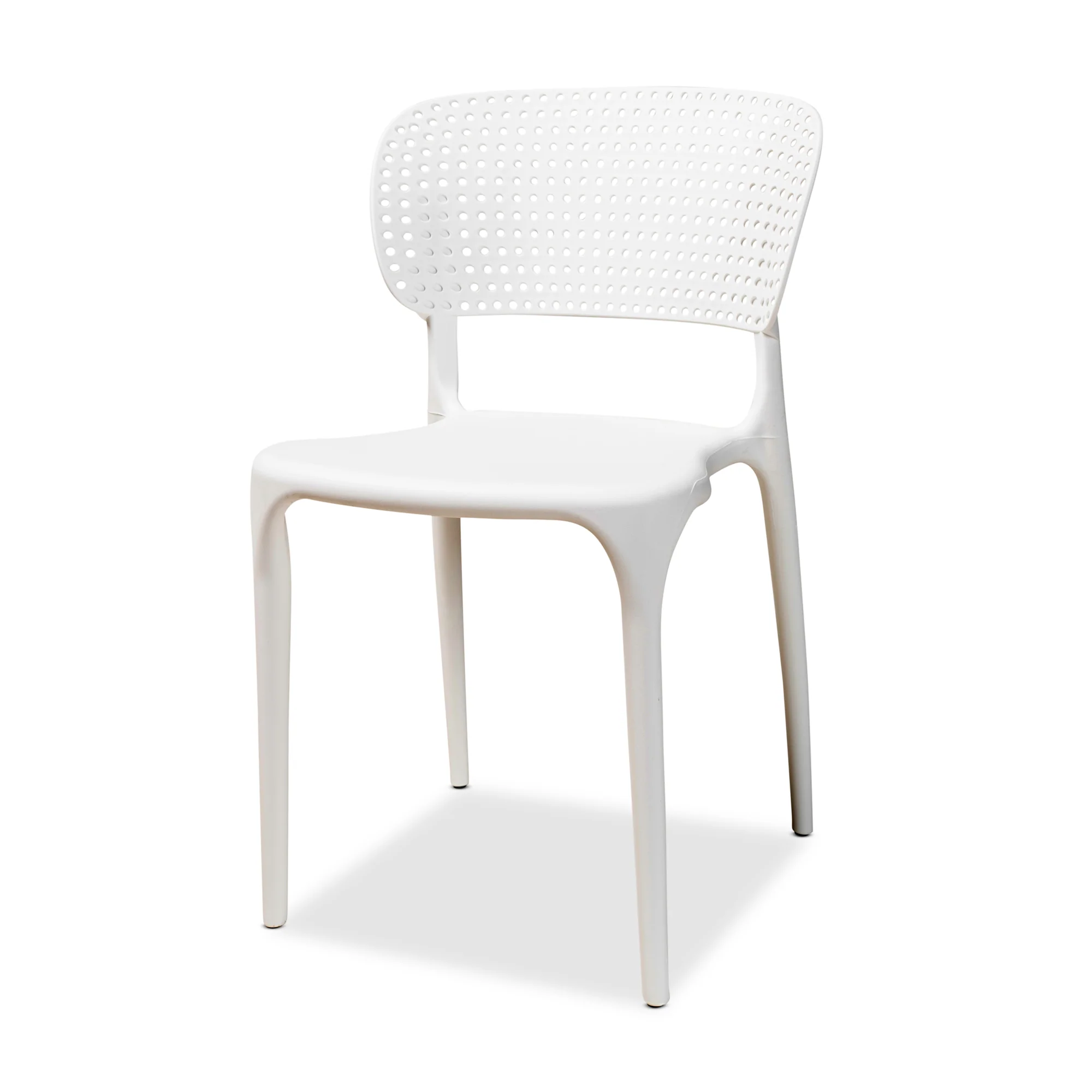Baxton Studio Rae Modern and Contemporary White Finished Polypropylene Plastic 4-Piece Stackable Dining Chair Set - Image 4