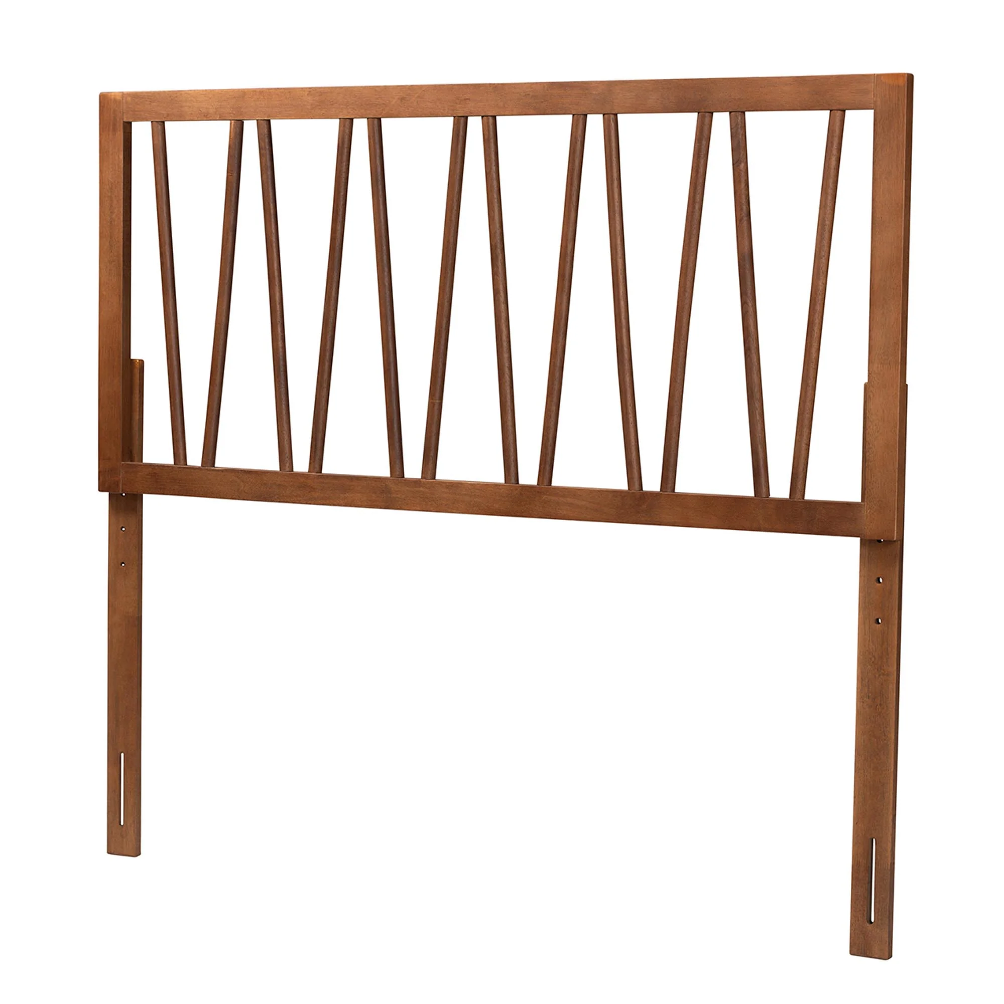Baxton Studio Rahela Mid-Century Modern Ash Walnut Finished Wood Queen Size Headboard - Image 2