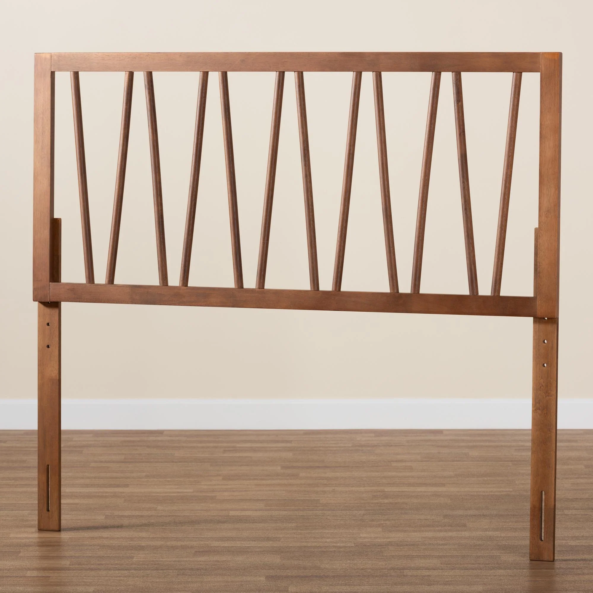 Baxton Studio Rahela Mid-Century Modern Ash Walnut Finished Wood Queen Size Headboard - Image 6