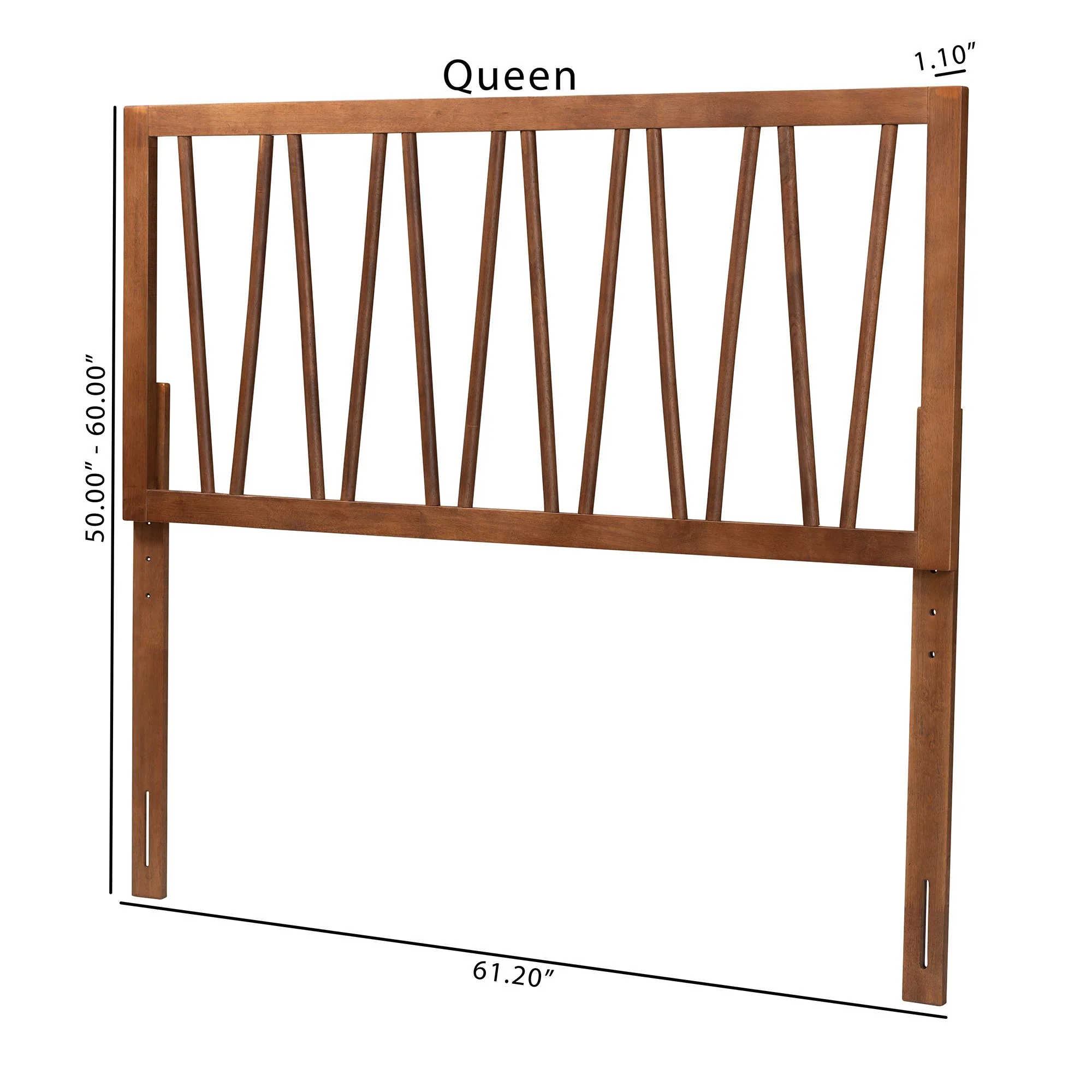 Baxton Studio Rahela Mid-Century Modern Ash Walnut Finished Wood Queen Size Headboard - Image 7