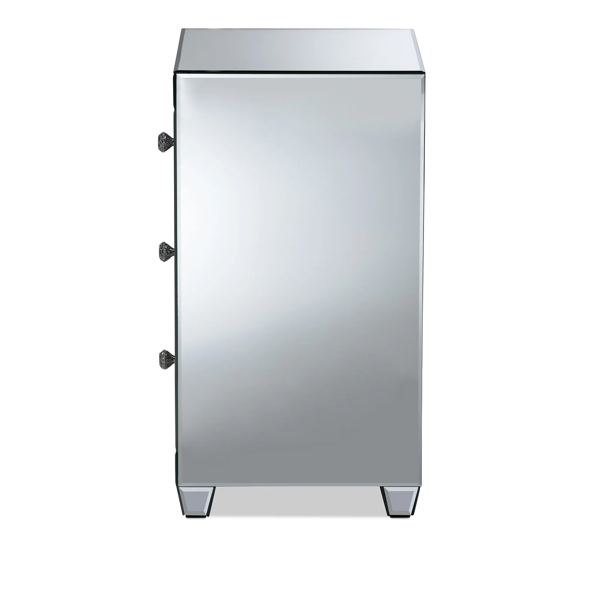 Baxton Studio Ralston Contemporary Glam and Luxe Mirrored 3-Drawer End Table - Image 6