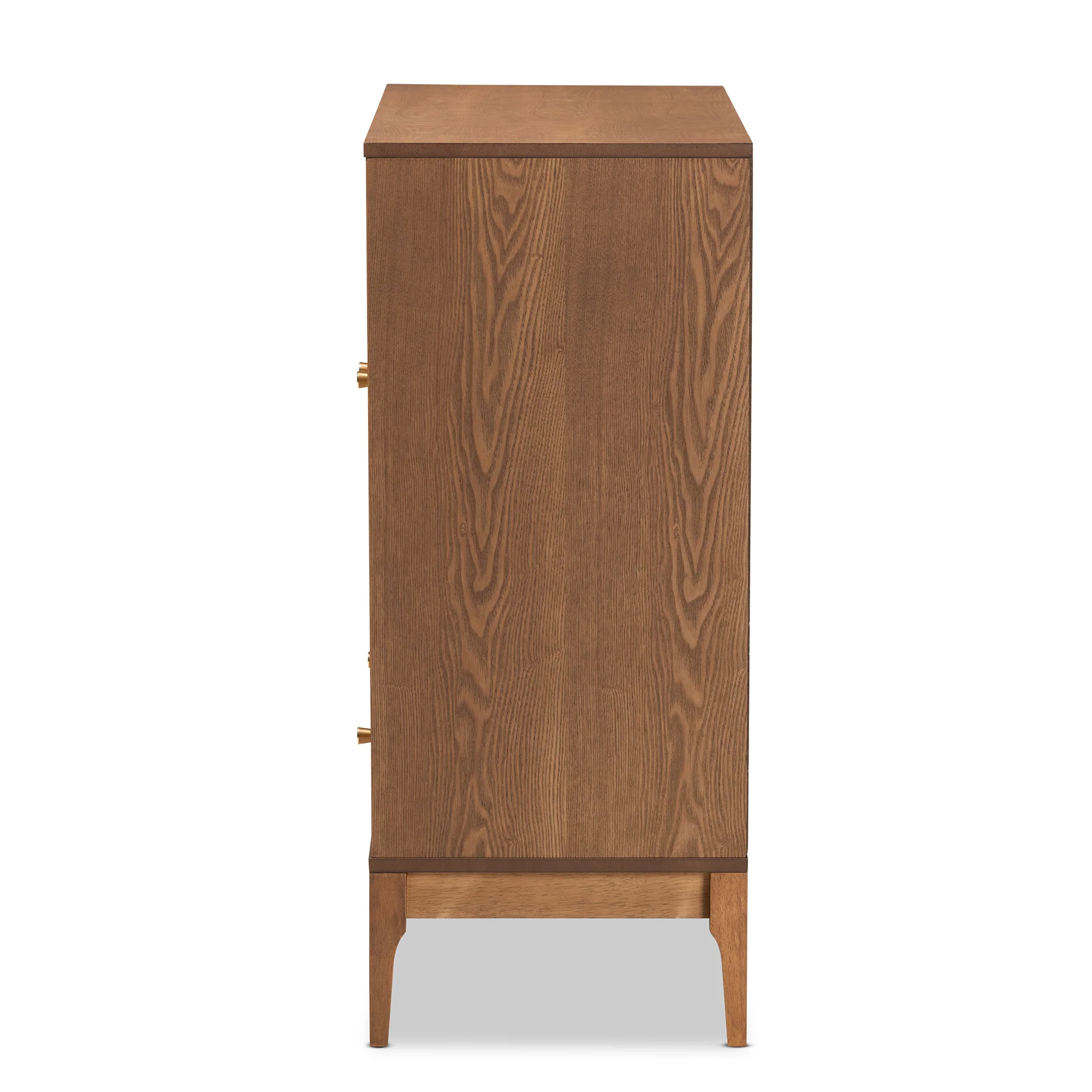Baxton Studio Ramiel Mid-Century Modern Ash Walnut Finished Wood and Rattan 1-Drawer Sideboard - Image 5