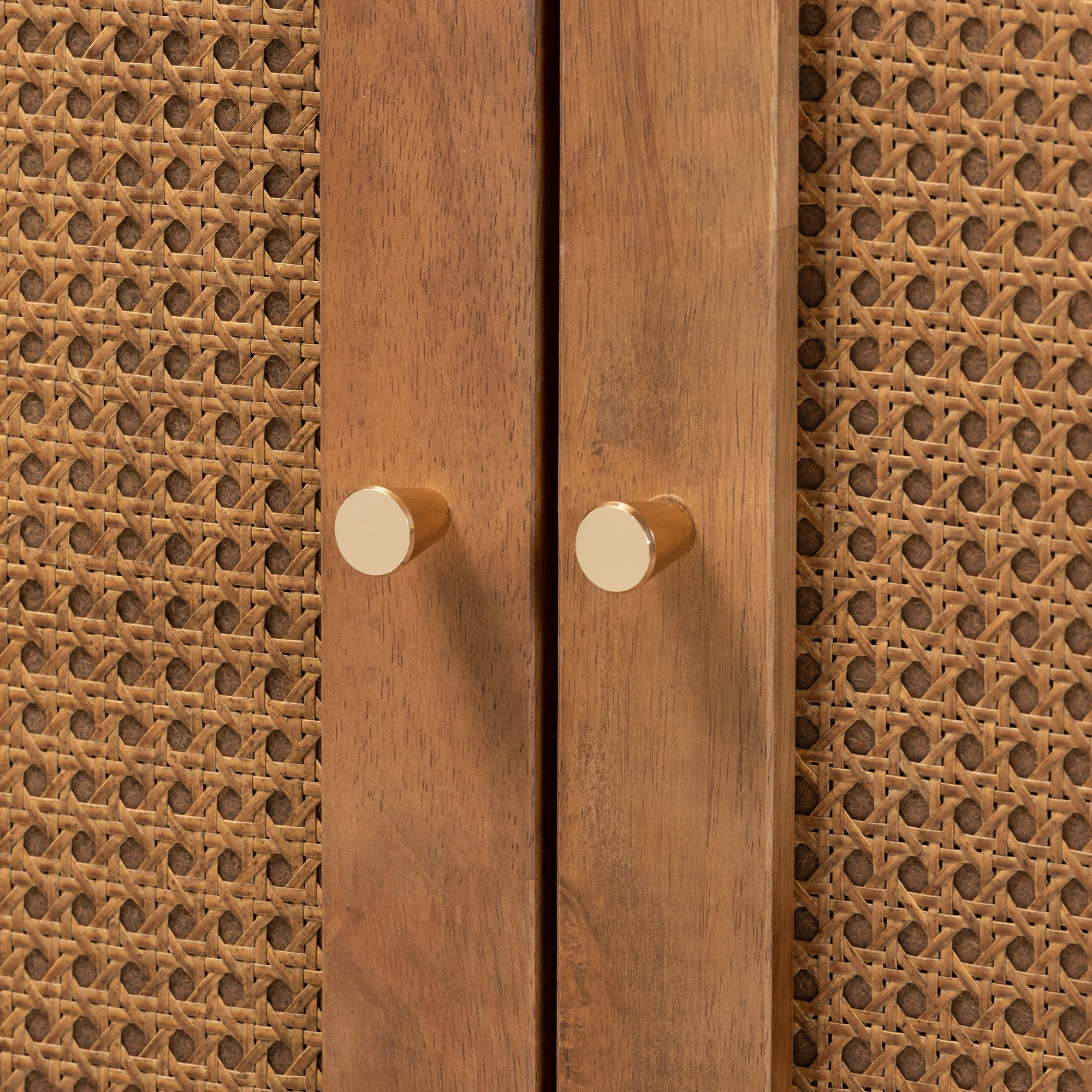 Baxton Studio Ramiel Mid-Century Modern Ash Walnut Finished Wood and Rattan 1-Drawer Sideboard - Image 6