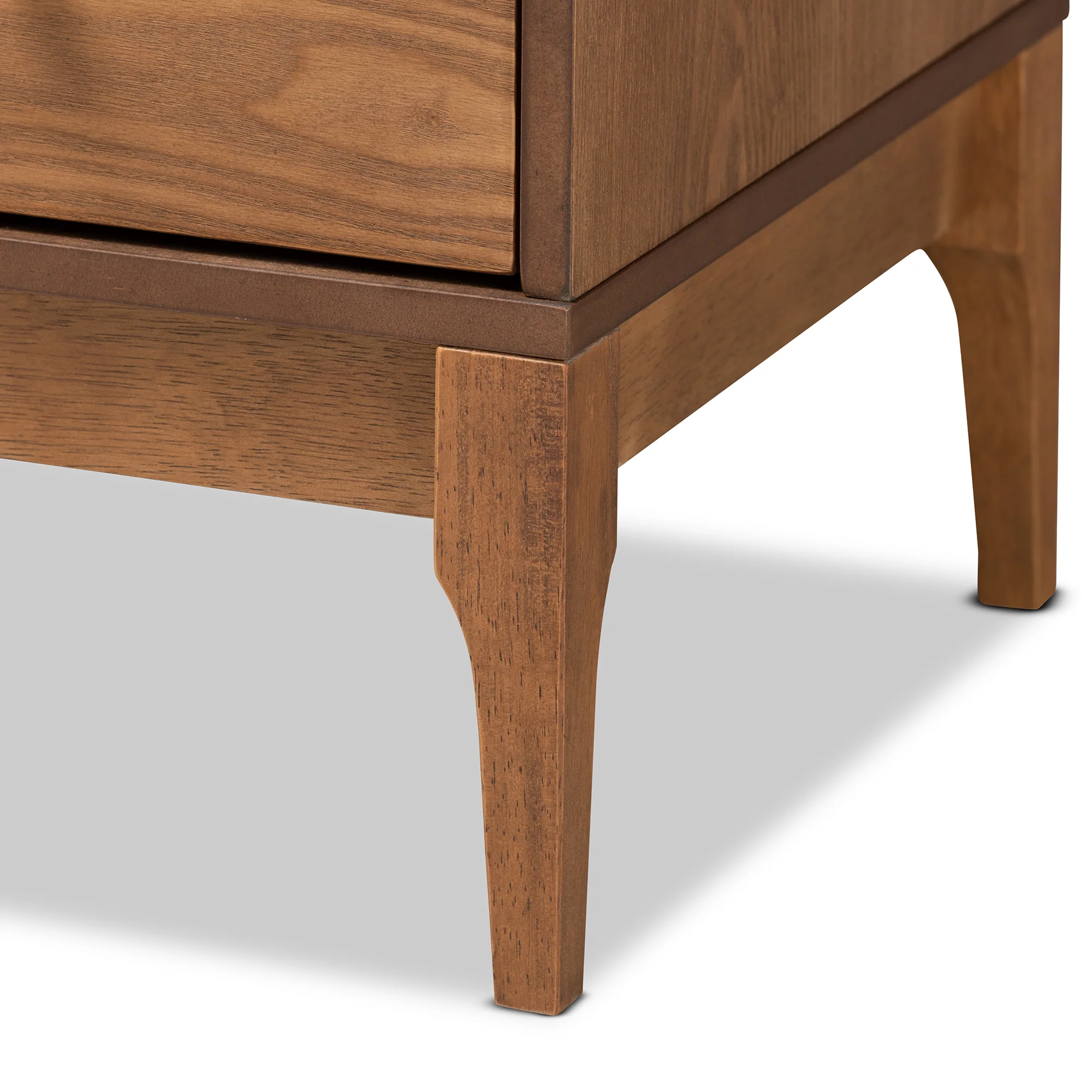 Baxton Studio Ramiel Mid-Century Modern Ash Walnut Finished Wood and Rattan 1-Drawer Sideboard - Image 7