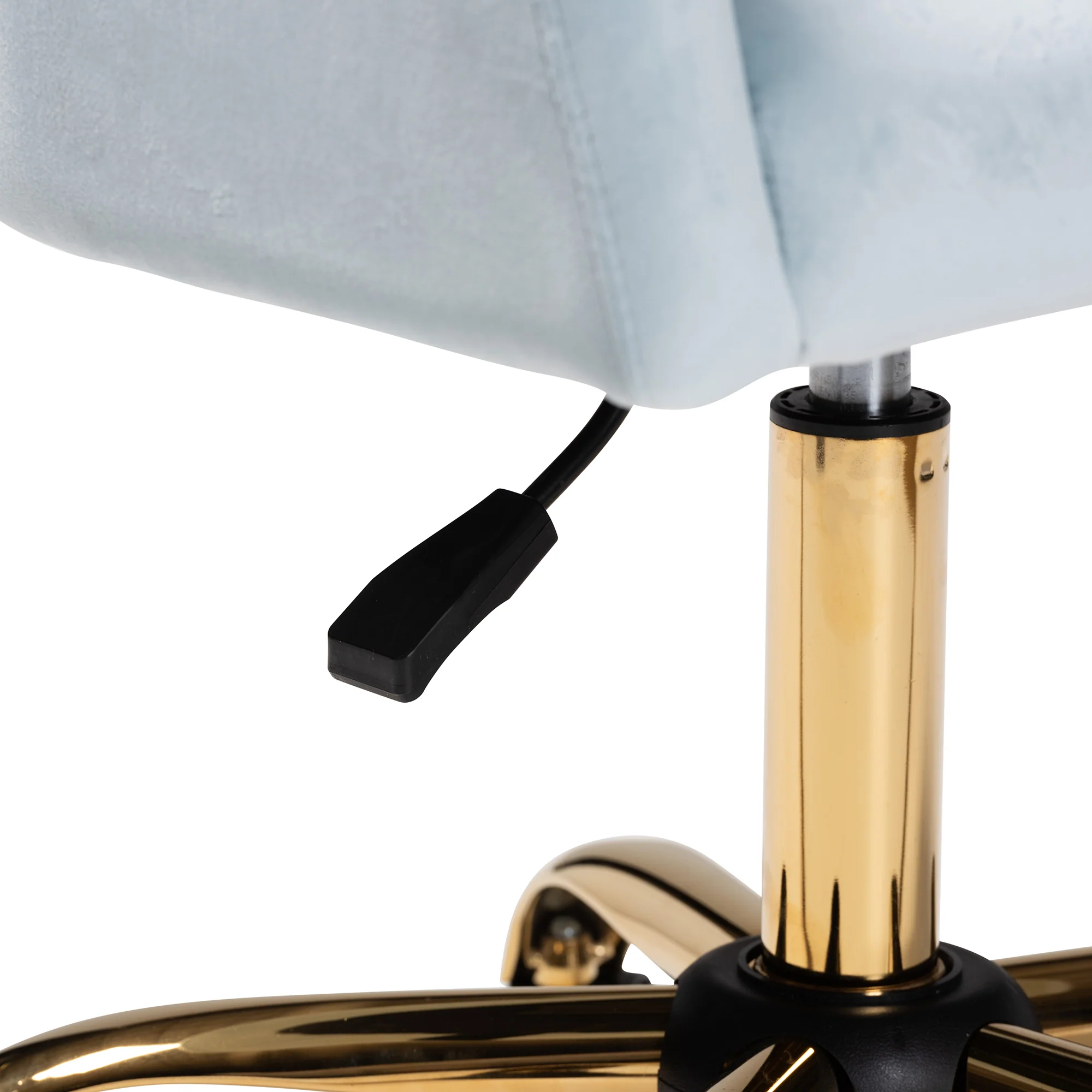 Baxton Studio Ravenna Contemporary Glam and Luxe Aqua Velvet Fabric and Gold Metal Swivel Office Chair - Image 10