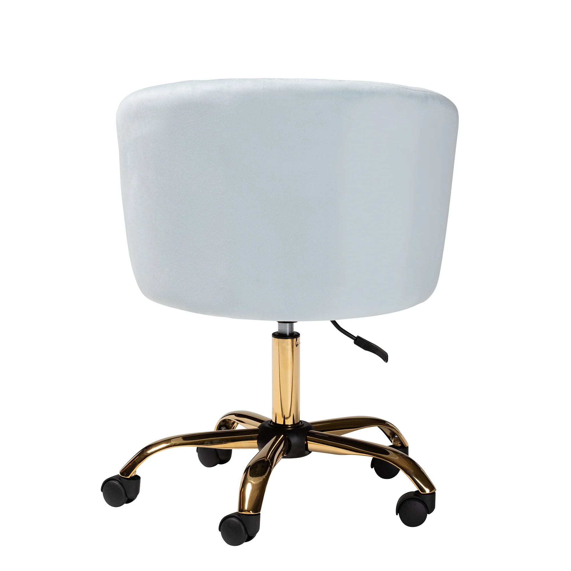 Baxton Studio Ravenna Contemporary Glam and Luxe Aqua Velvet Fabric and Gold Metal Swivel Office Chair - Image 5