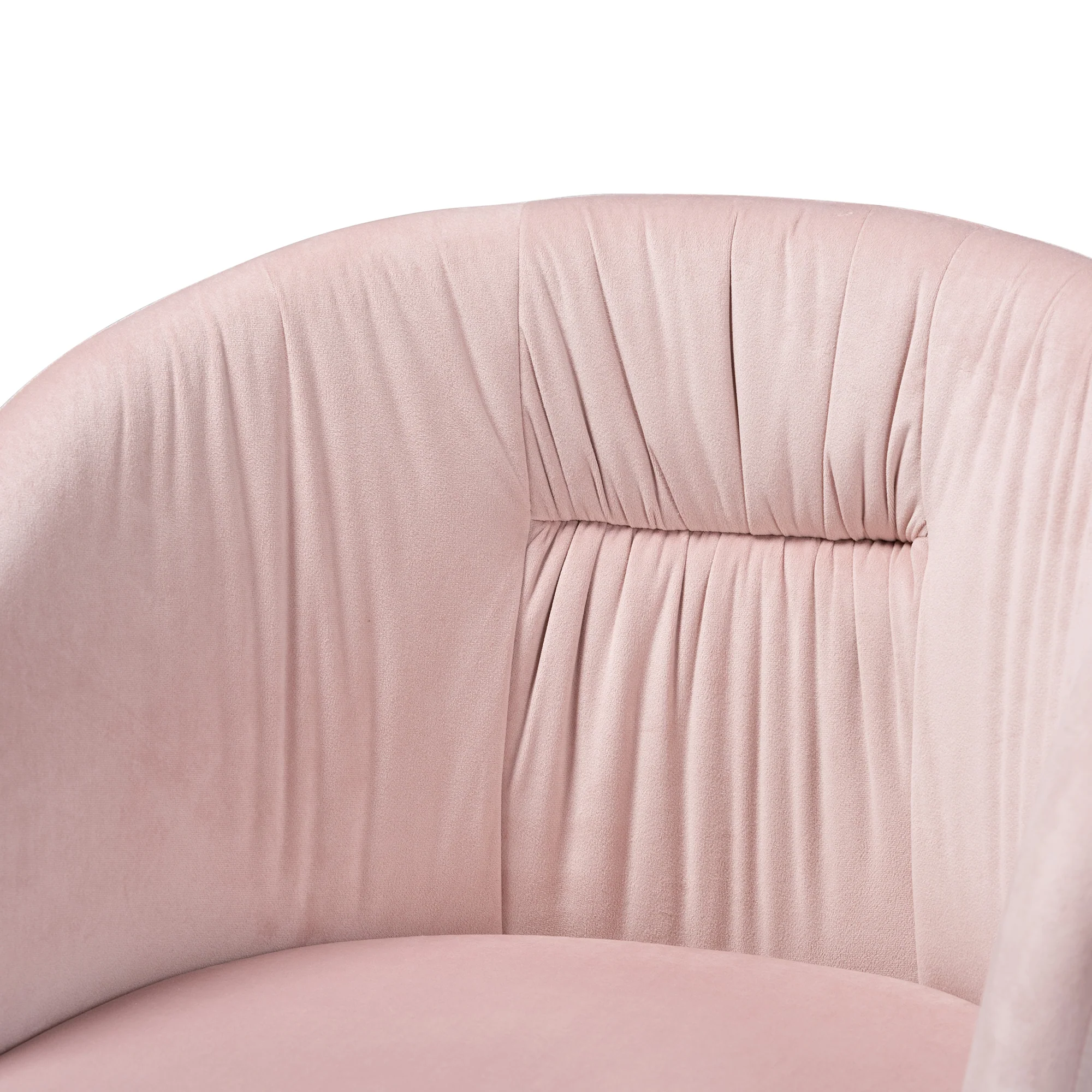 Baxton Studio Ravenna Contemporary Glam and Luxe Blush Pink Velvet Fabric and Gold Metal Swivel Office Chair - Image 7