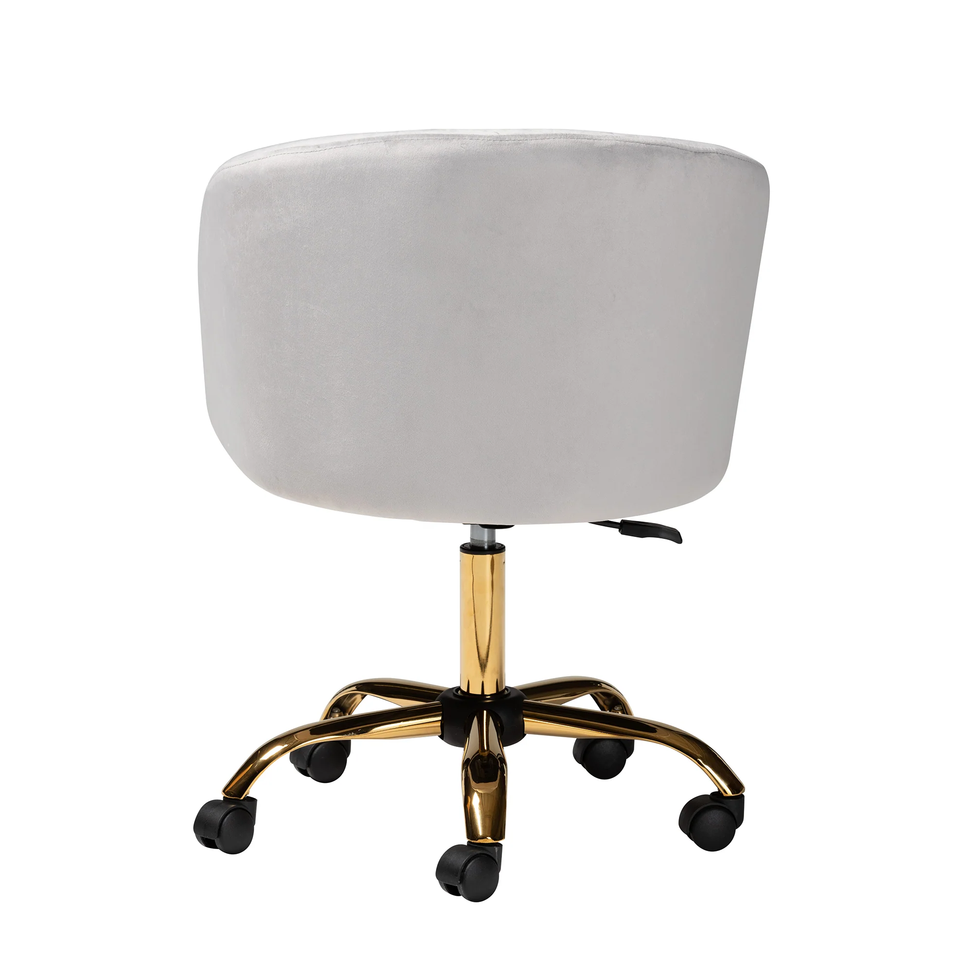 Baxton Studio Ravenna Contemporary Glam and Luxe Grey Velvet Fabric and Gold Metal Swivel Office Chair - Image 8