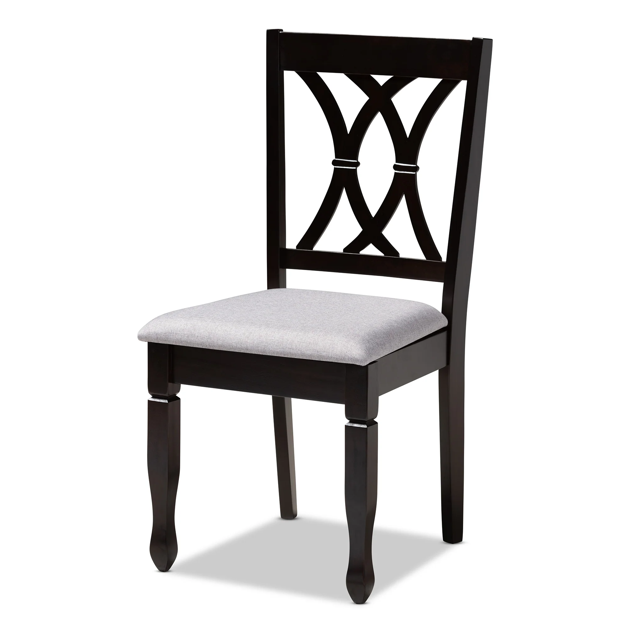 Baxton Studio Reneau Modern and Contemporary Sand Fabric Upholstered Espresso Brown Finished Wood Dining Chair Set of 4 - Image 10