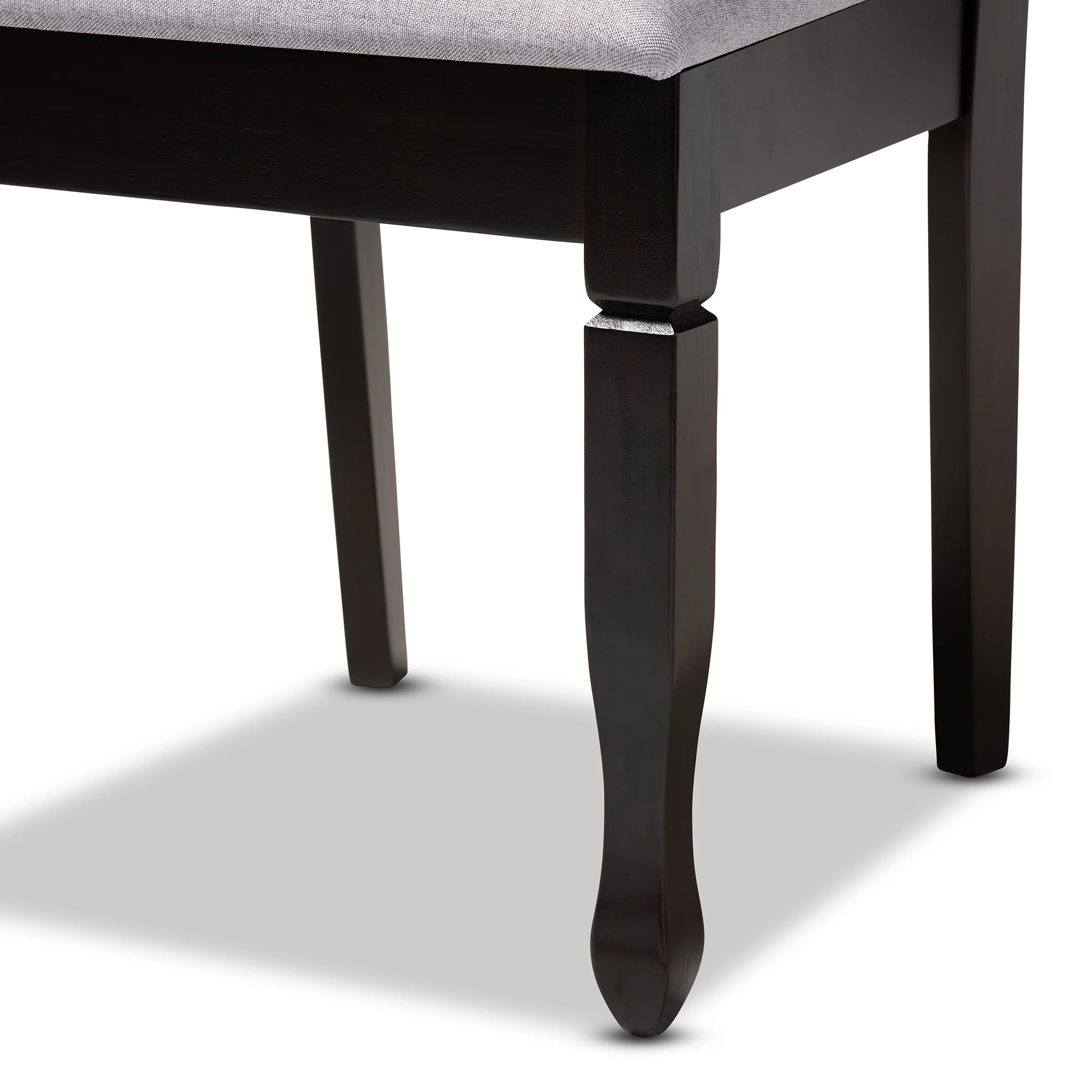 Baxton Studio Reneau Modern and Contemporary Sand Fabric Upholstered Espresso Brown Finished Wood Dining Chair Set of 4 - Image 12