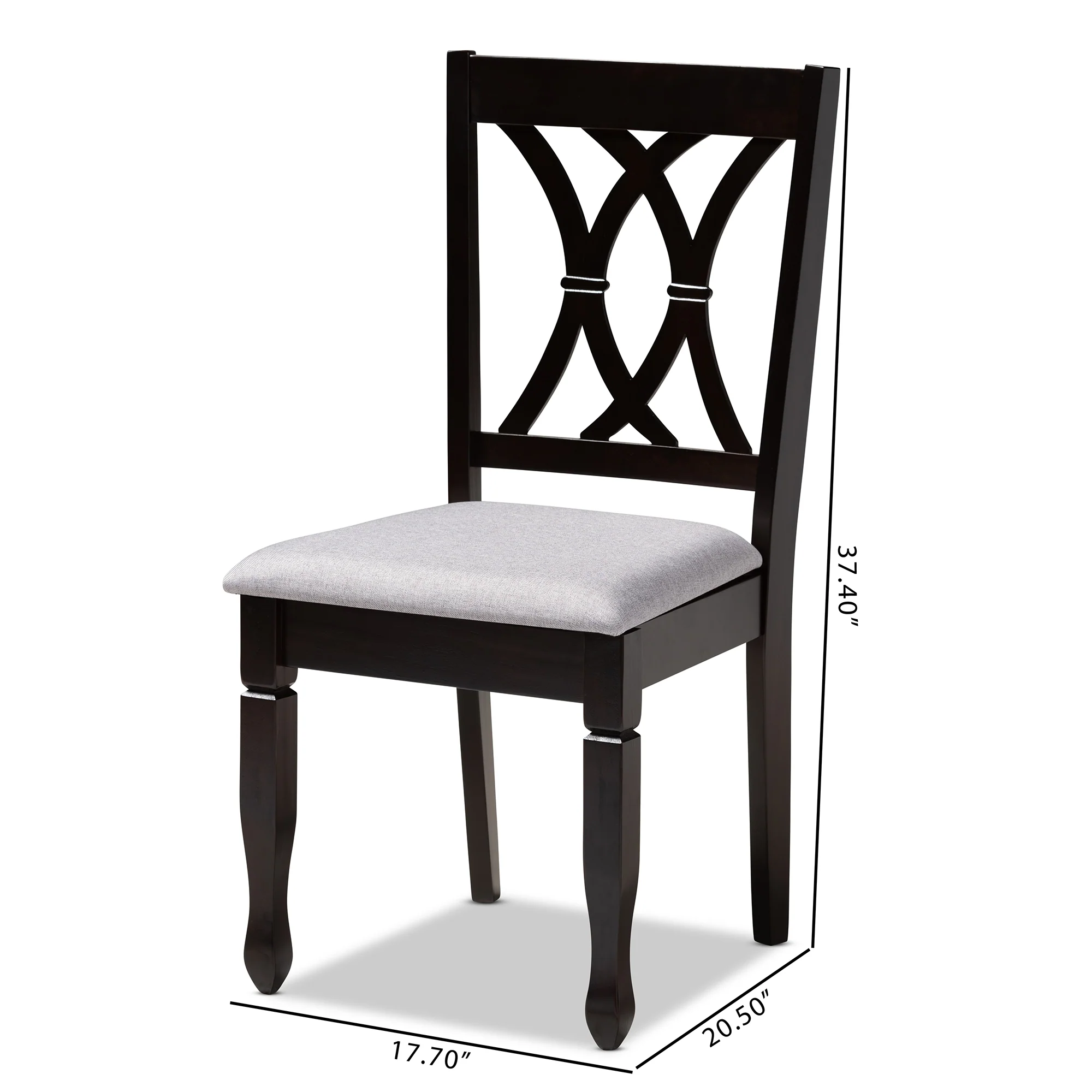 Baxton Studio Reneau Modern and Contemporary Sand Fabric Upholstered Espresso Brown Finished Wood Dining Chair Set of 4 - Image 14