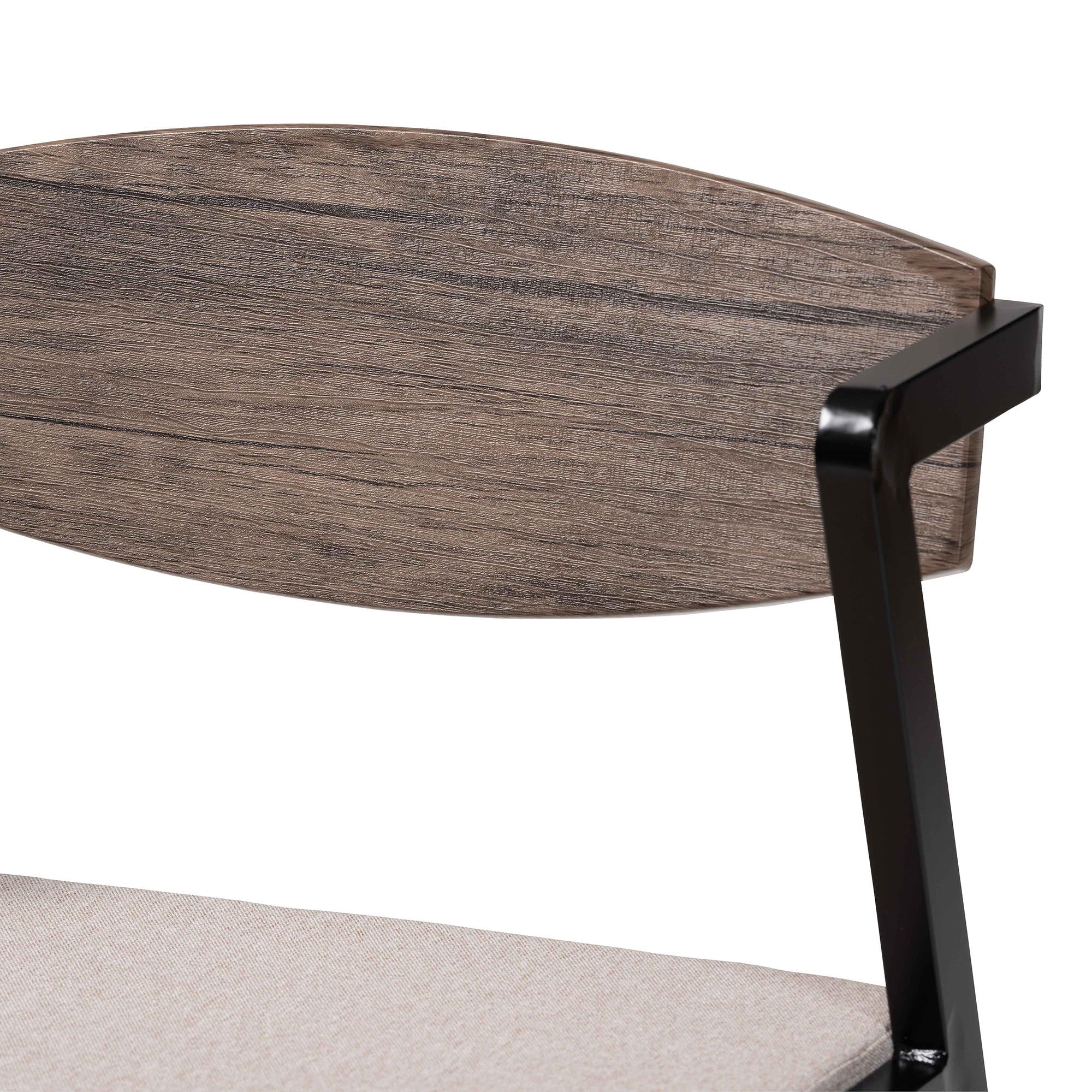 Baxton Studio Revelin Industrial Beige Fabric and Metal Dining Chair - Image 10