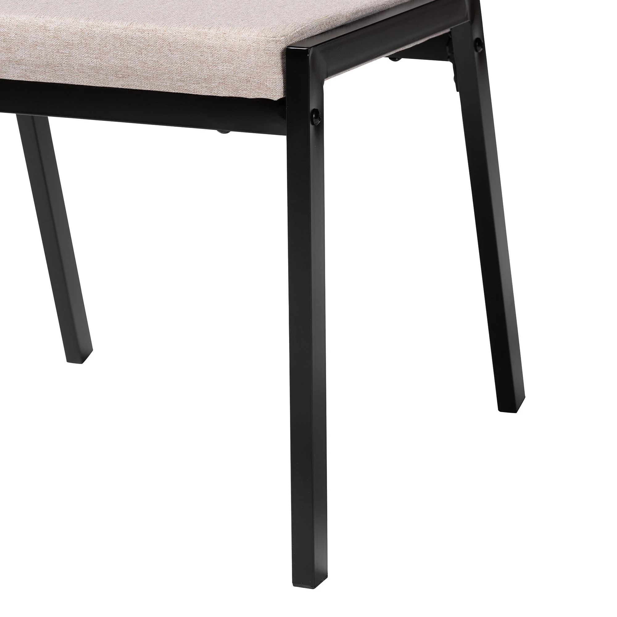Baxton Studio Revelin Industrial Beige Fabric and Metal Dining Chair - Image 11