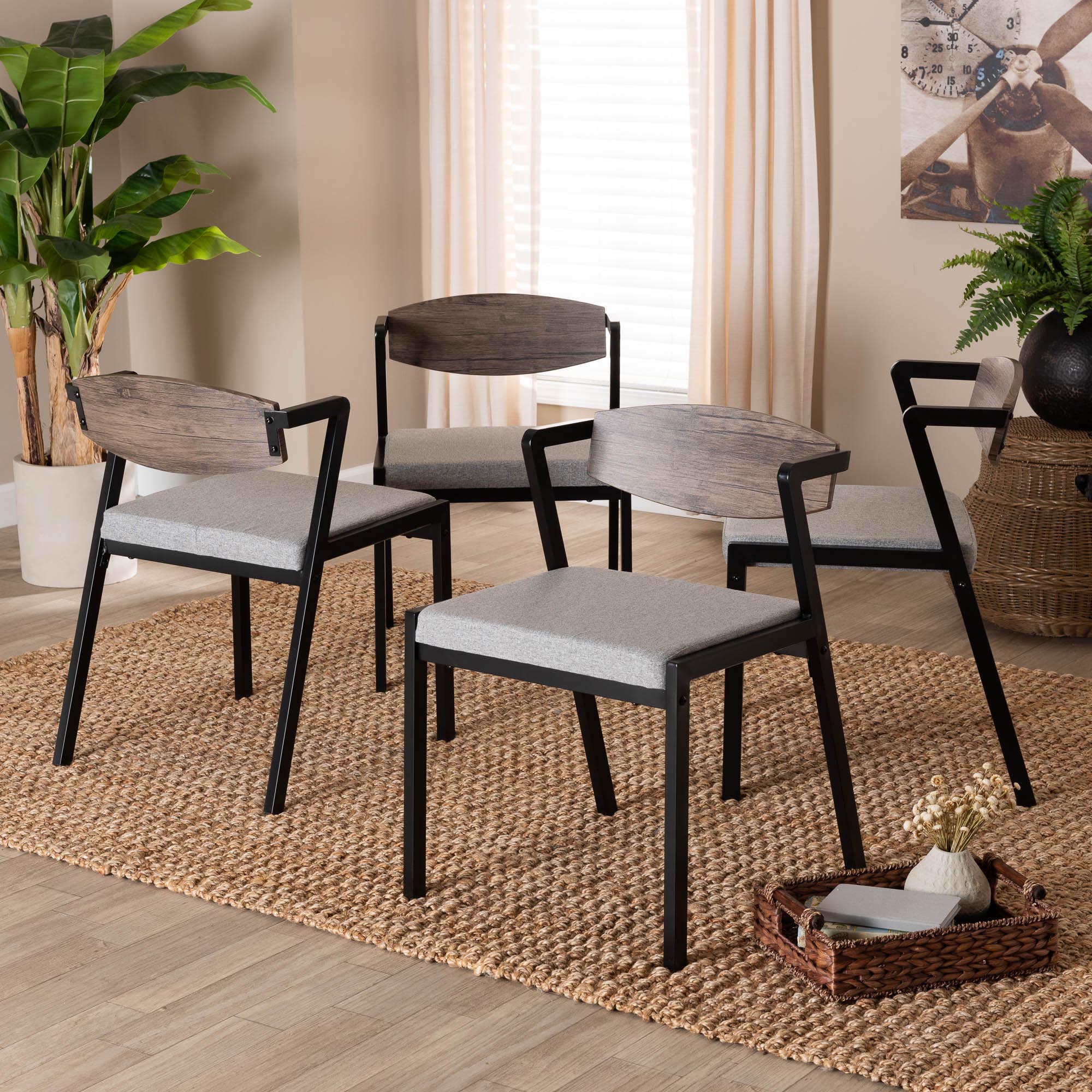 Baxton Studio Revelin Industrial Beige Fabric and Metal Dining Chair - Image 12
