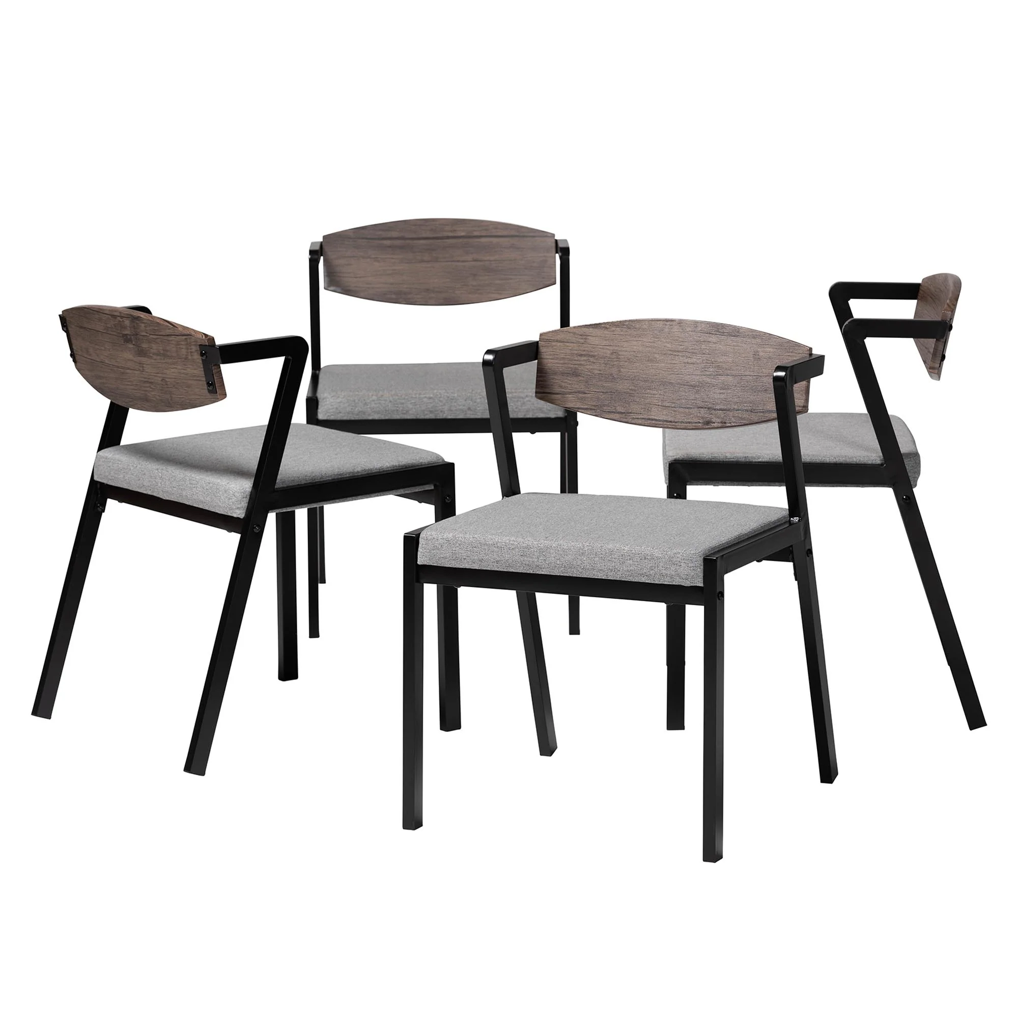 Baxton Studio Revelin Industrial Beige Fabric and Metal Dining Chair - Image 16