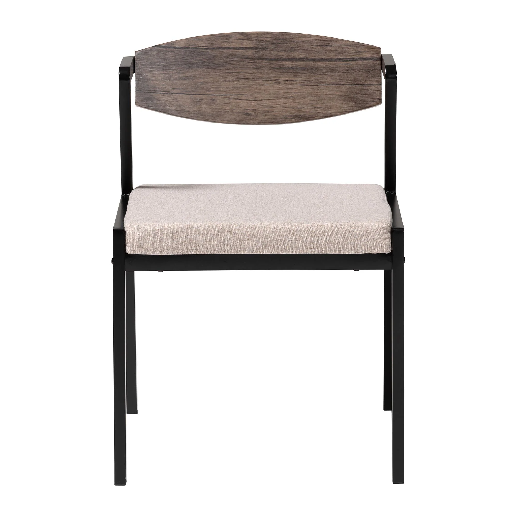 Baxton Studio Revelin Industrial Beige Fabric and Metal Dining Chair - Image 7
