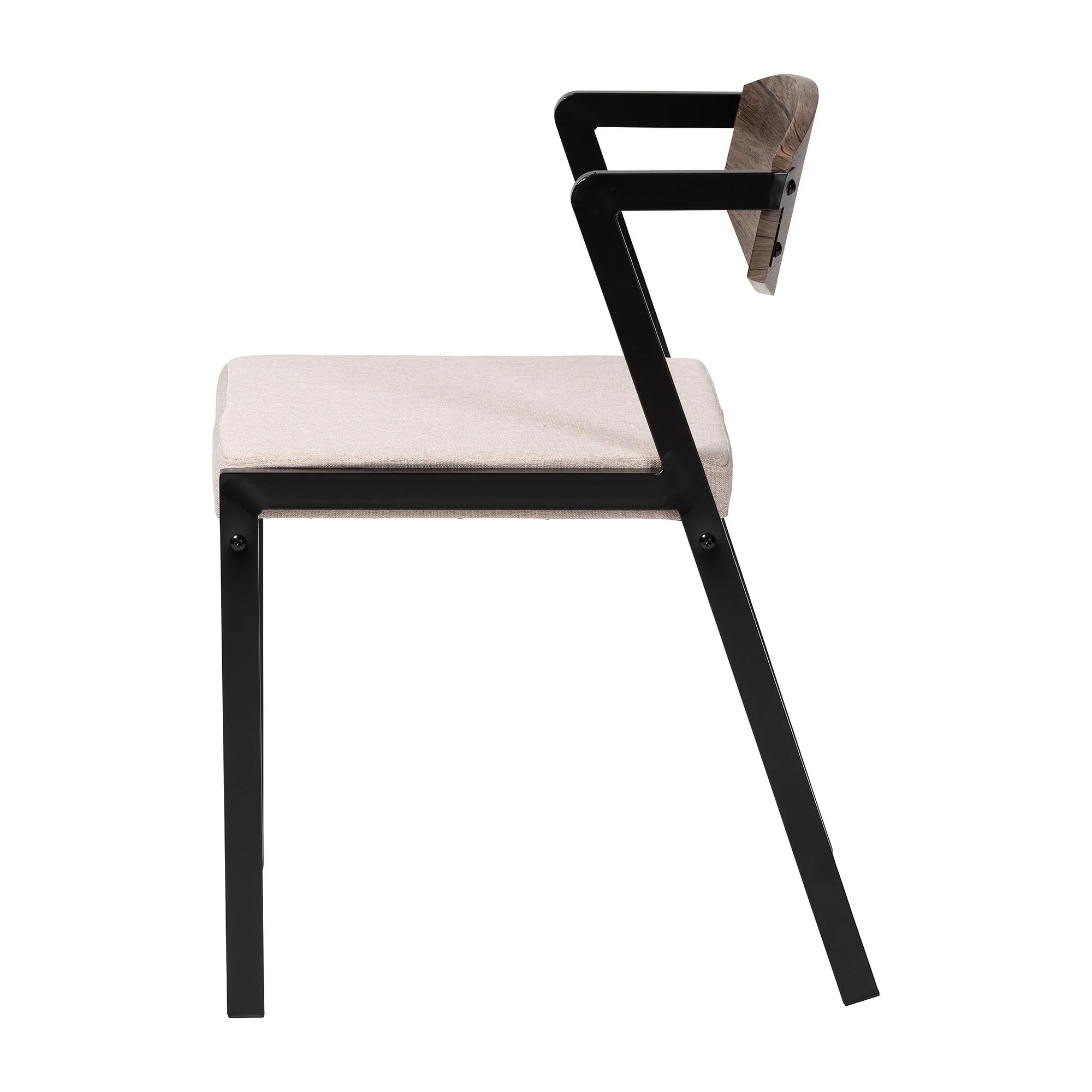 Baxton Studio Revelin Industrial Beige Fabric and Metal Dining Chair - Image 8