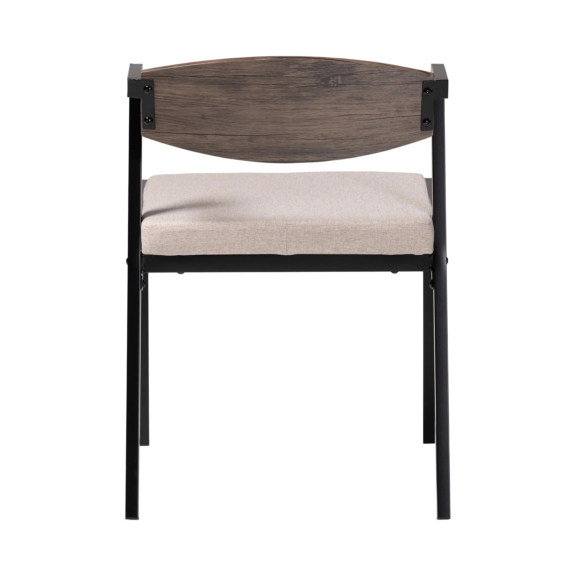 Baxton Studio Revelin Industrial Beige Fabric and Metal Dining Chair - Image 9