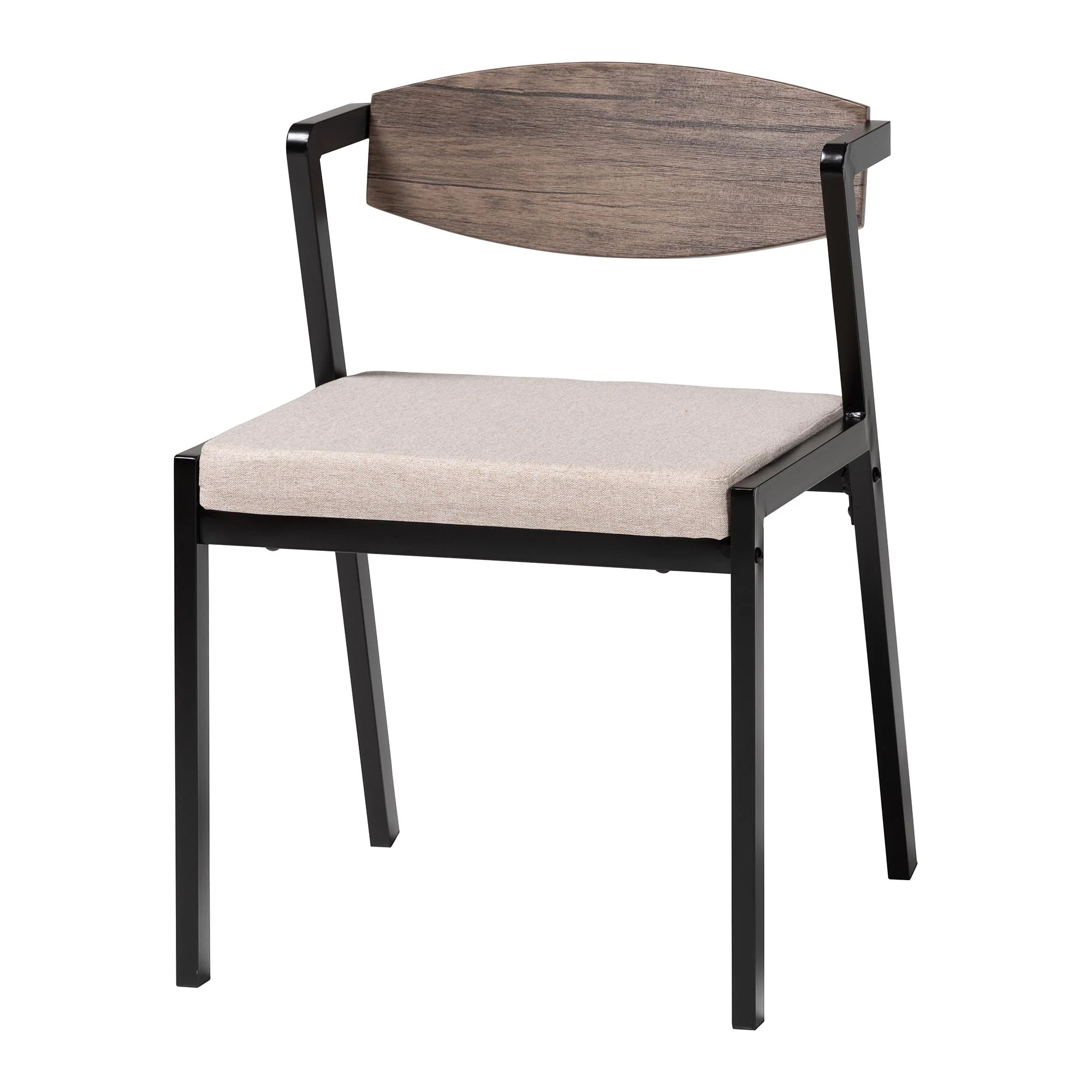 Baxton Studio Revelin Industrial Beige Fabric and Metal Dining Set - Image 5