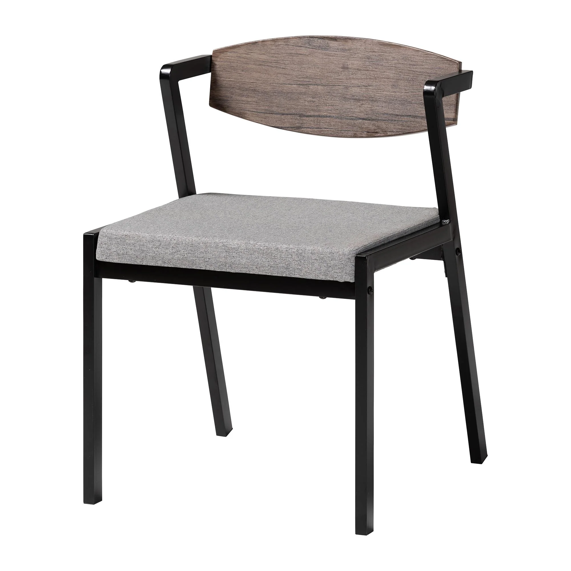 Baxton Studio Revelin Industrial Grey Fabric and Metal Dining Set - Image 5