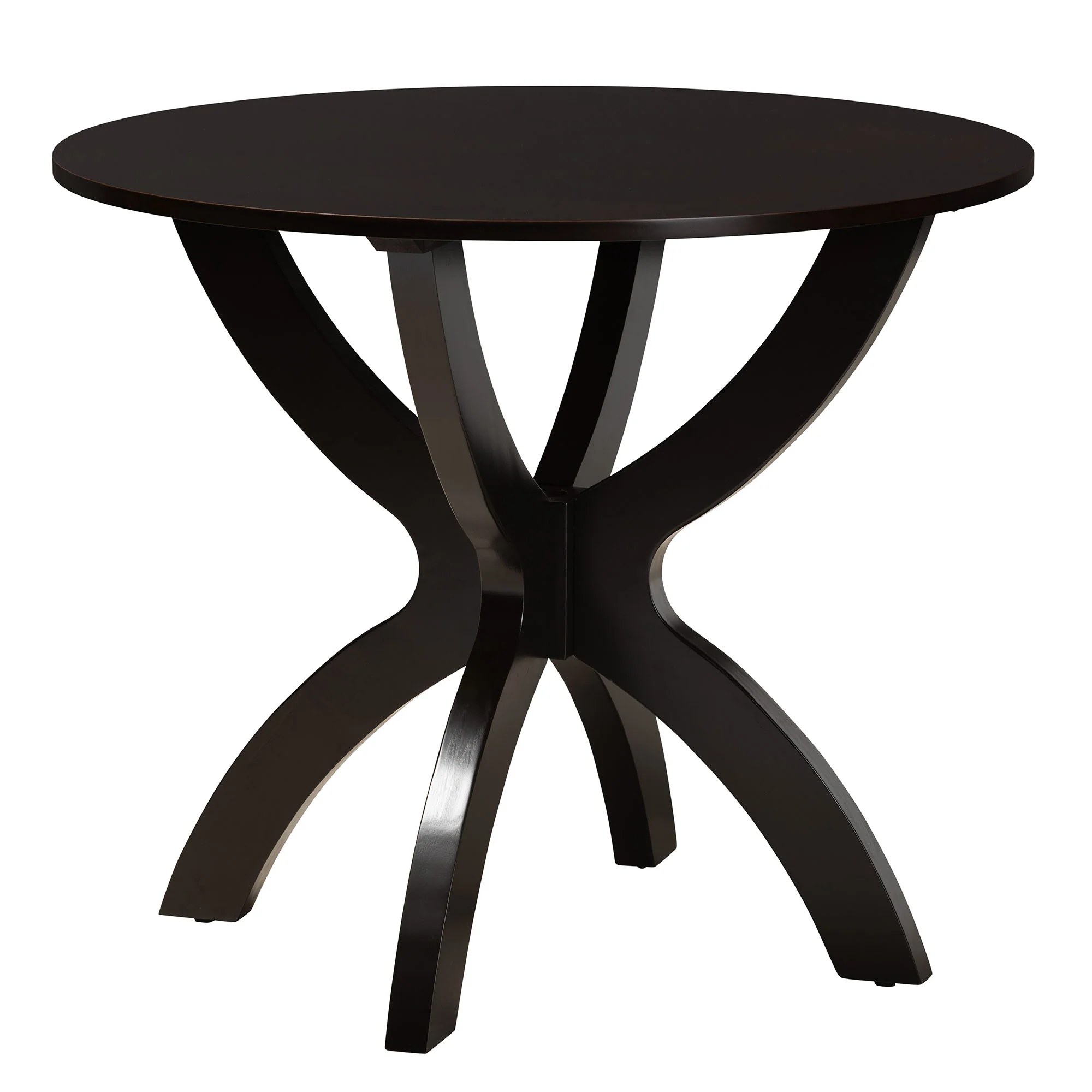 Baxton Studio Rika Modern Sand Fabric and Dark Brown Finished Wood 5-Piece Dining Set - Image 4