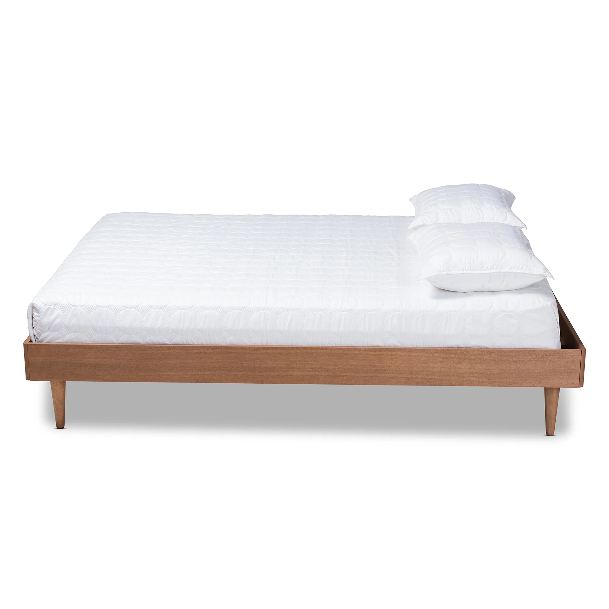 Baxton Studio Rina Mid-Century Modern Ash Wanut Finished King Size Wood Bed Frame - Image 5