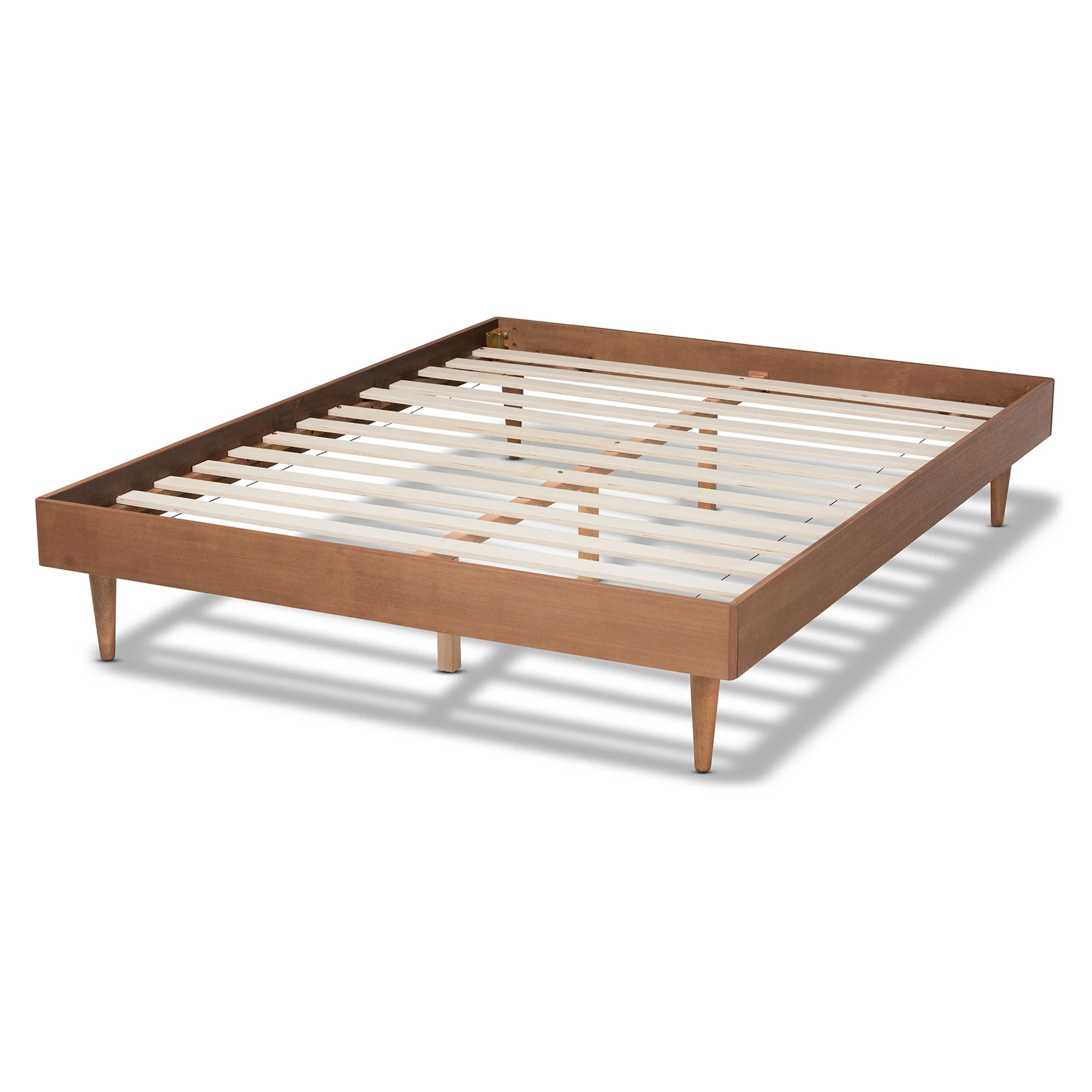 Baxton Studio Rina Mid-Century Modern Ash Wanut Finished King Size Wood Bed Frame - Image 6