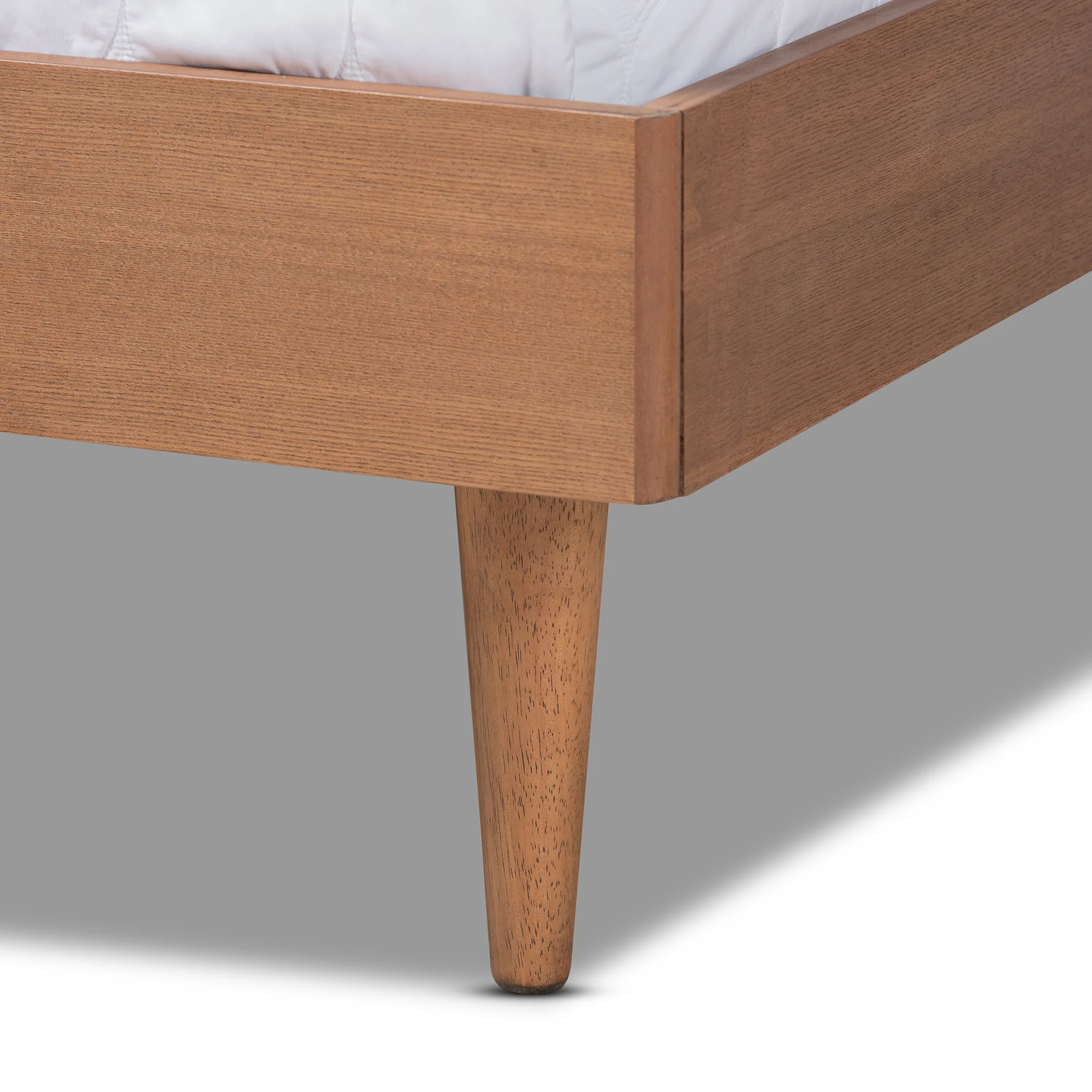 Baxton Studio Rina Mid-Century Modern Ash Wanut Finished King Size Wood Bed Frame - Image 7