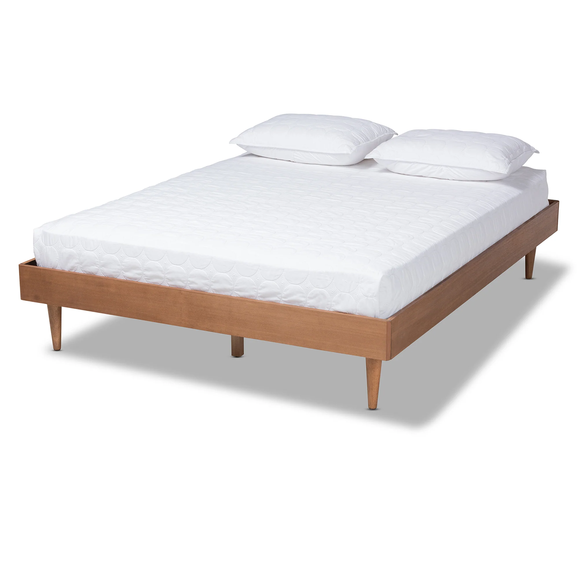 Baxton Studio Rina Mid-Century Modern Ash Wanut Finished Queen Size Wood Bed Frame - Image 4