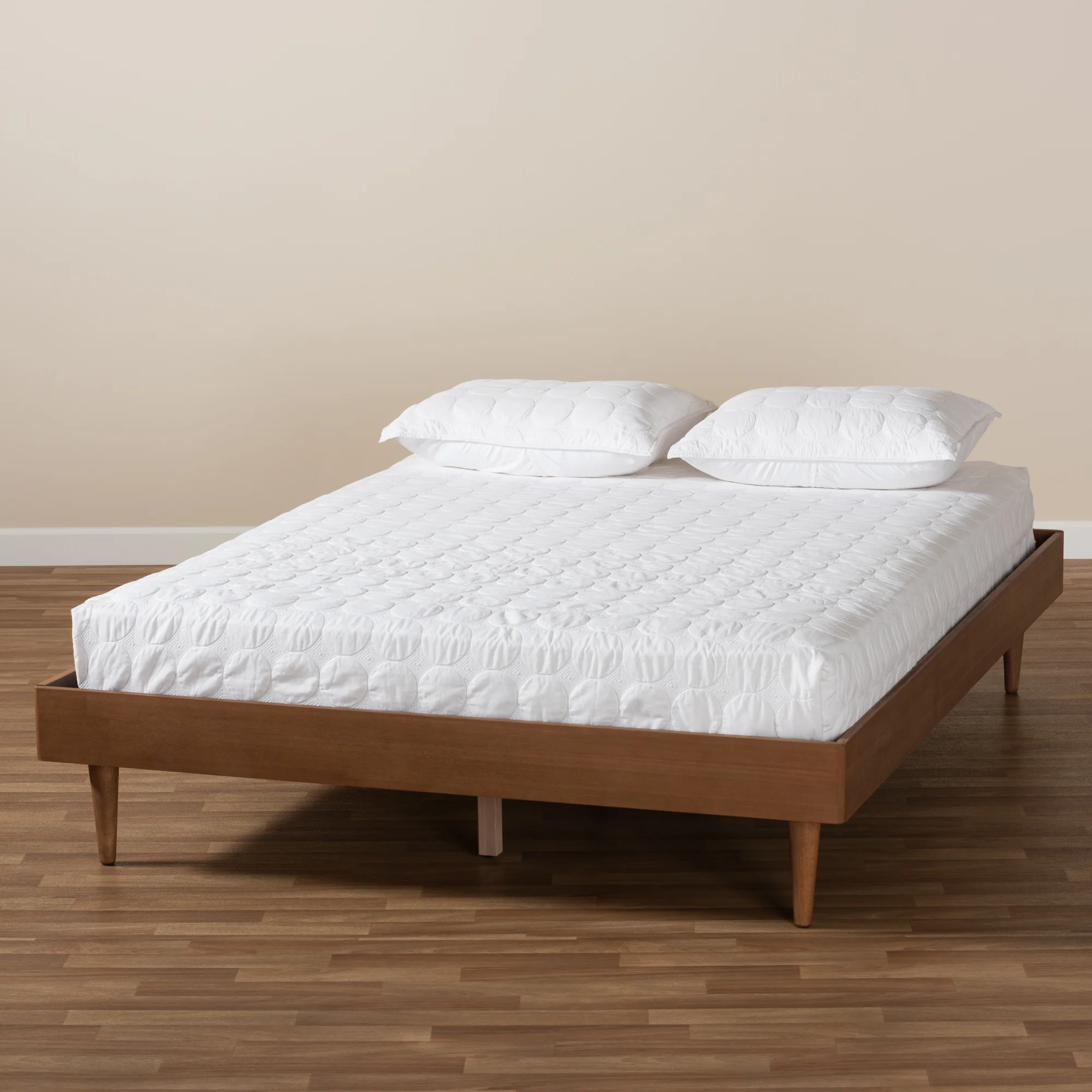 Baxton Studio Rina Mid-Century Modern Ash Wanut Finished Queen Size Wood Bed Frame - Image 8