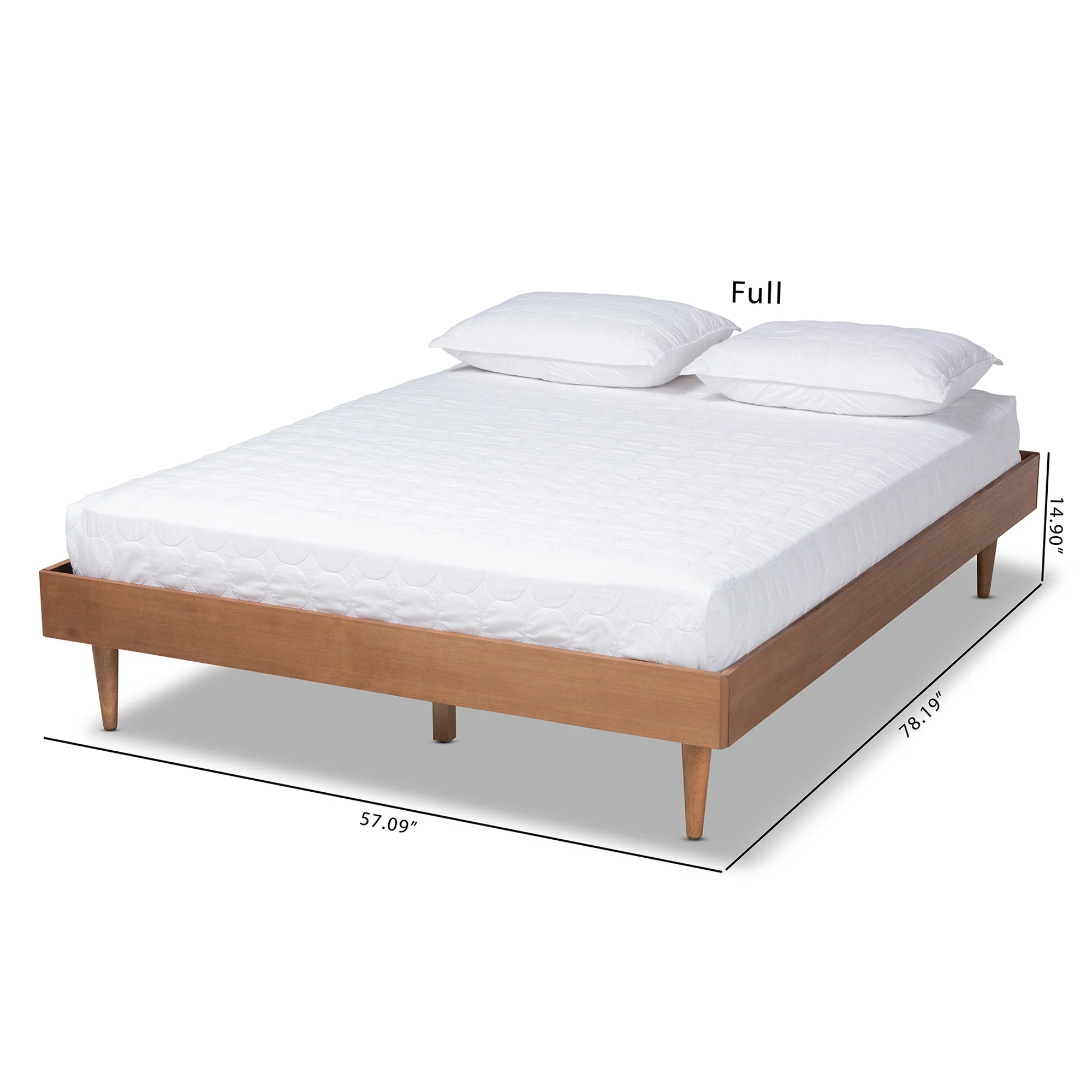Baxton Studio Rina Mid-Century Modern Ash Wanut Finished Queen Size Wood Bed Frame - Image 9