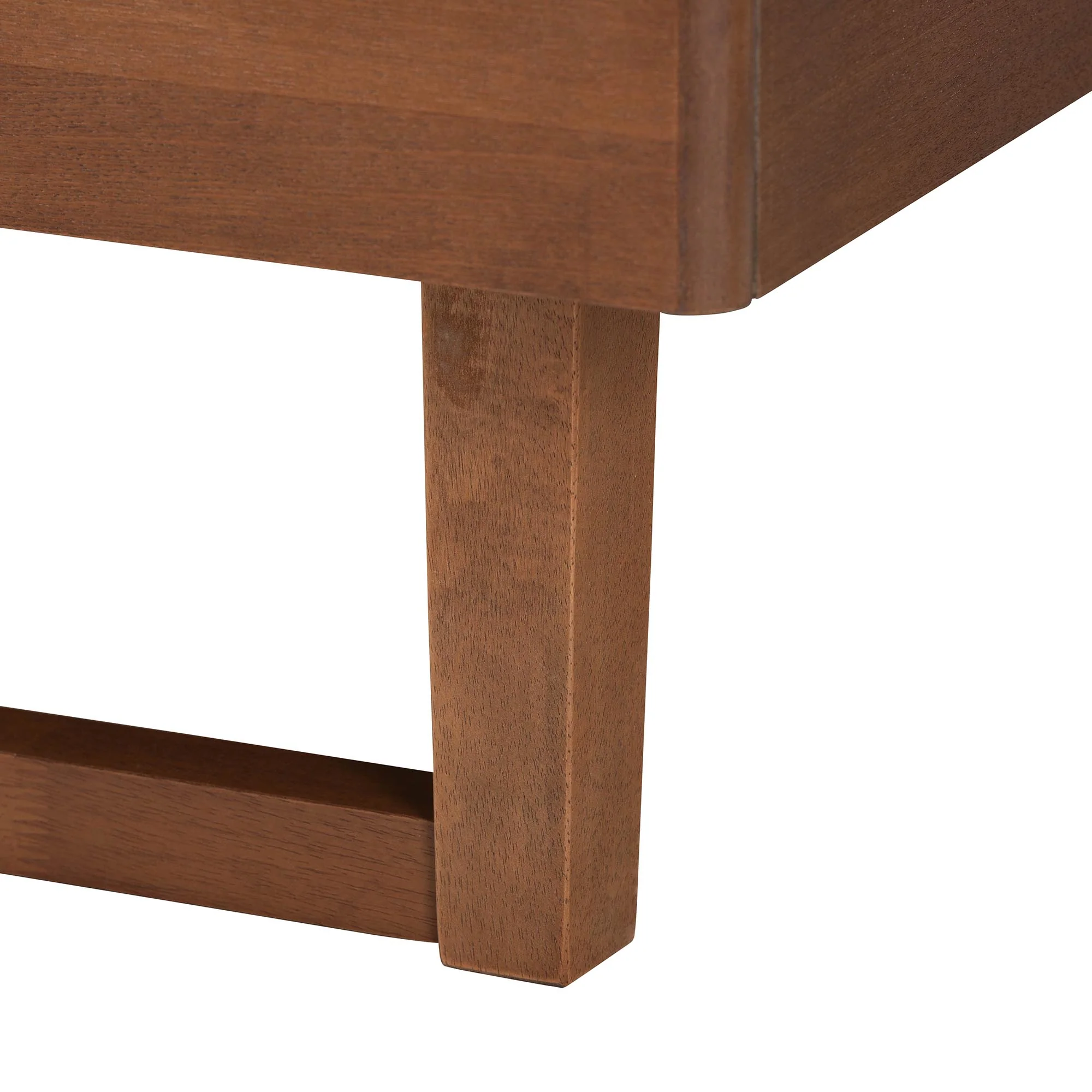 Baxton Studio Roald Mid-Century Modern Grey Fabric and Walnut Brown Wood King Size Platform Bed - Image 10