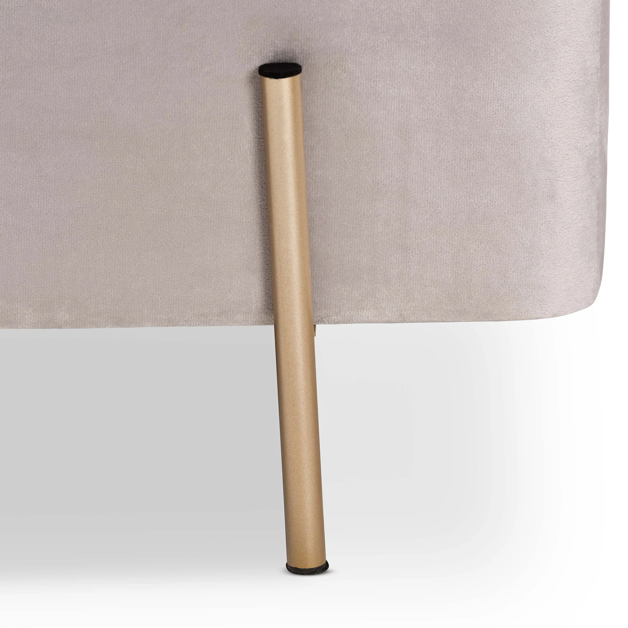Baxton Studio Rockwell Contemporary Glam and Luxe Grey Velvet Fabric Upholstered and Gold Finished Metal Storage Bench - Image 7