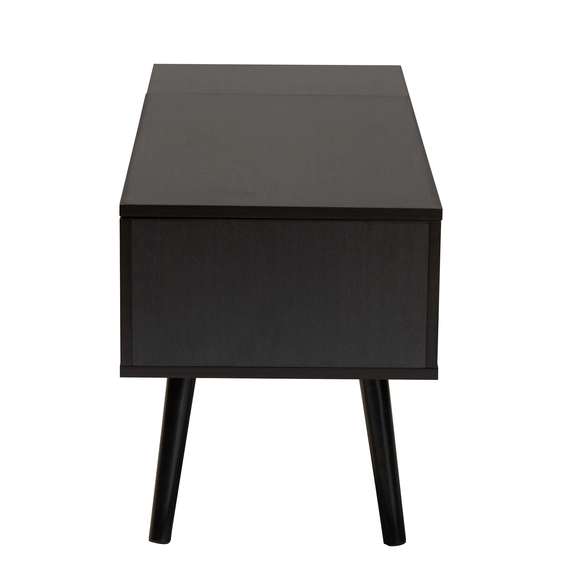 Baxton Studio Roden Modern Two-Tone Black and Espresso Brown Finished Wood Coffee Table with Lift-Top Storage Compartment - Image 5