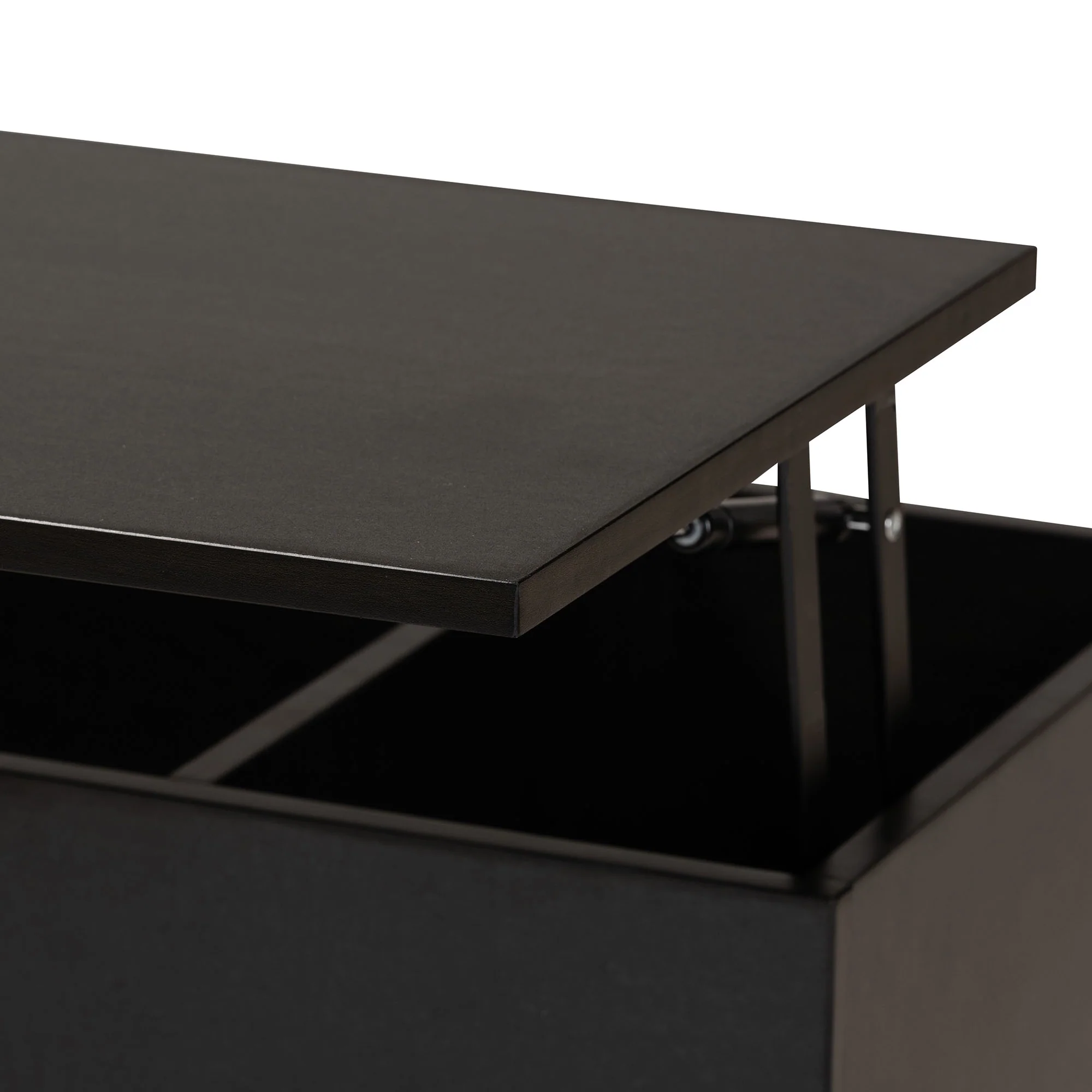 Baxton Studio Roden Modern Two-Tone Black and Espresso Brown Finished Wood Coffee Table with Lift-Top Storage Compartment - Image 6