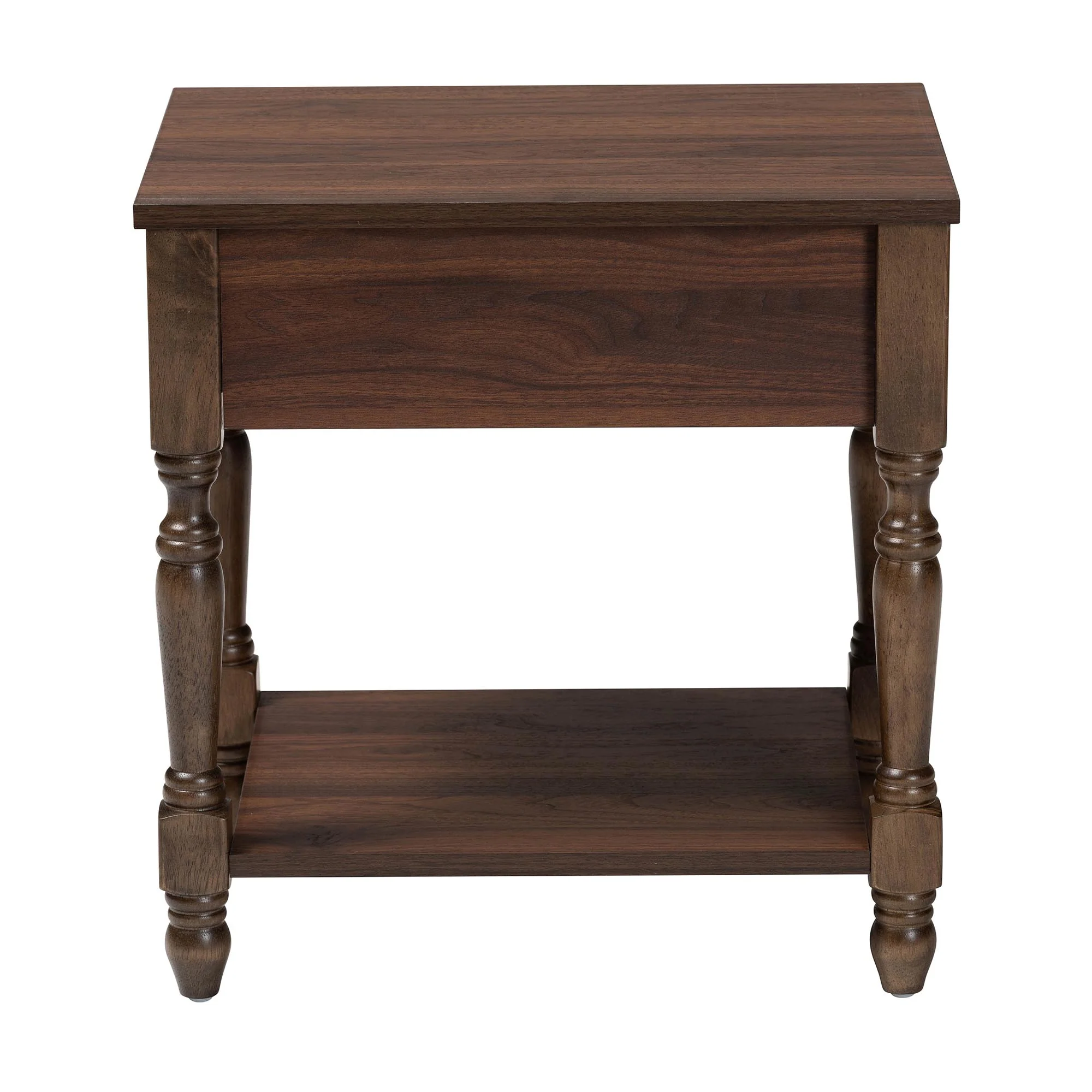 Baxton Studio Roden Transitional Dark Brown Nightstand with Rattan - Image 9