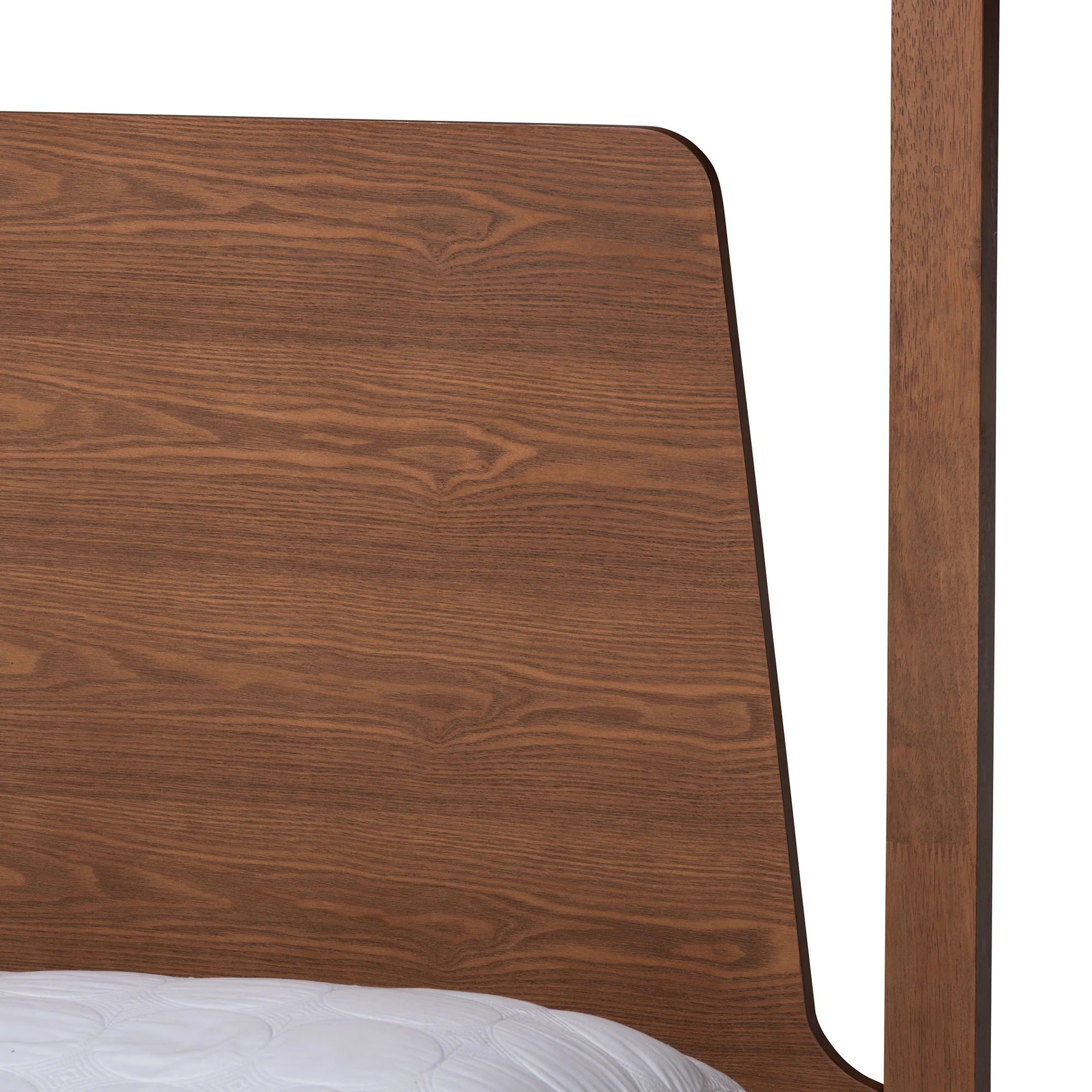 Baxton Studio Roman Classic and Traditional Ash Walnut Finished Wood Queen Size Canopy Bed - Image 5