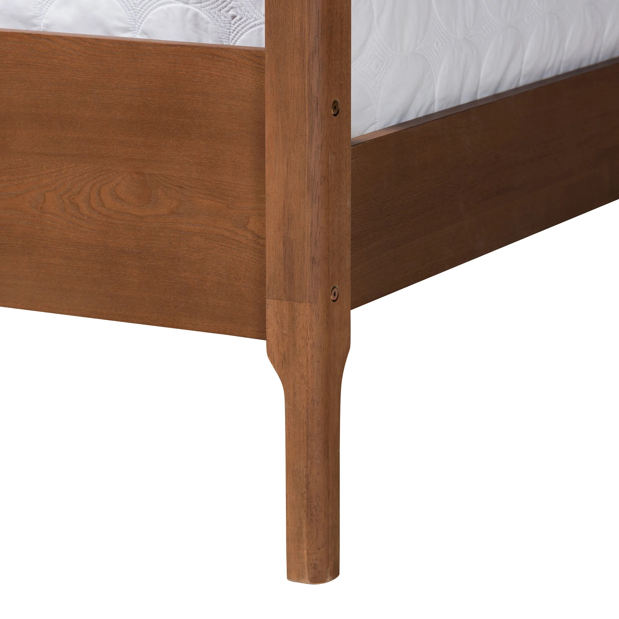 Baxton Studio Roman Classic and Traditional Ash Walnut Finished Wood Queen Size Canopy Bed - Image 6