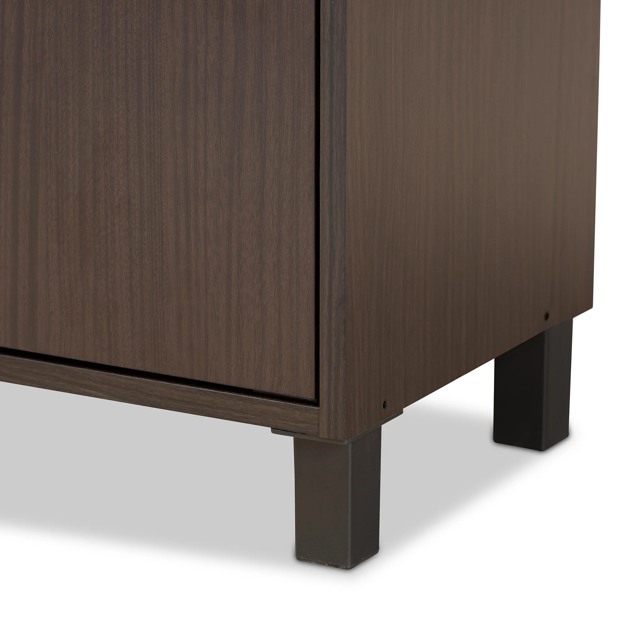 Baxton Studio Rossin Modern and Contemporary Dark Brown Finished Wood 2-Door Entryway Shoe Storage Cabinet with Top Shelf - Image 11