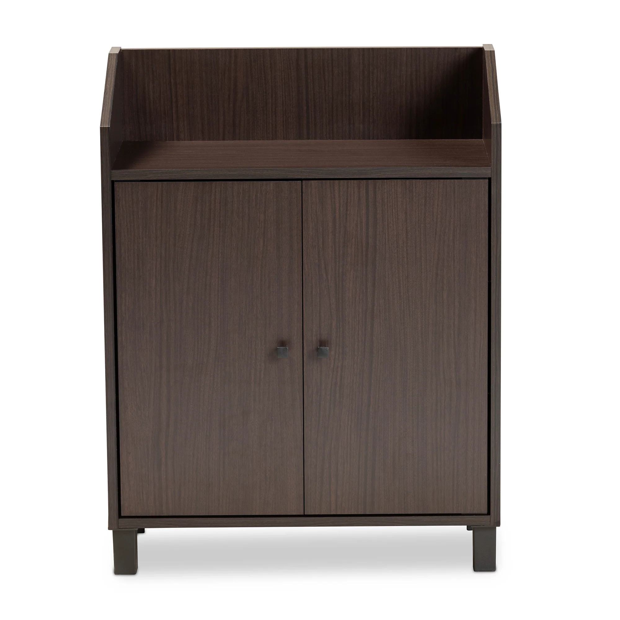 Baxton Studio Rossin Modern and Contemporary Dark Brown Finished Wood 2-Door Entryway Shoe Storage Cabinet with Top Shelf - Image 8