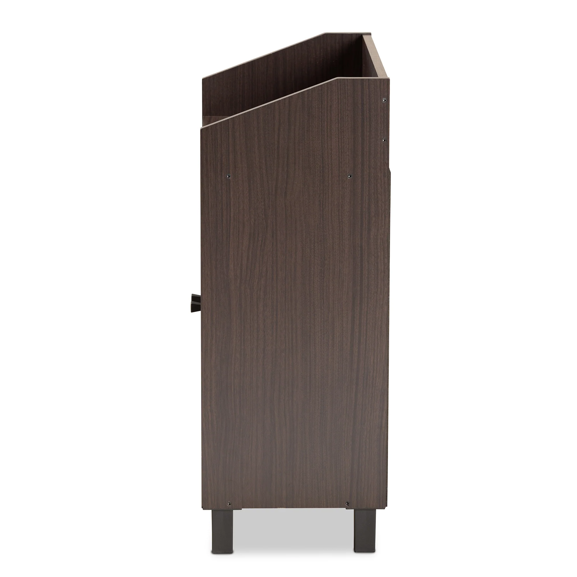 Baxton Studio Rossin Modern and Contemporary Dark Brown Finished Wood 2-Door Entryway Shoe Storage Cabinet with Top Shelf - Image 9